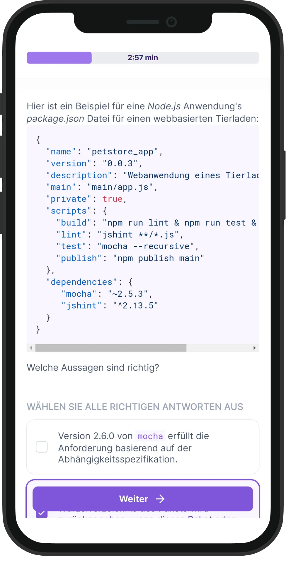 Mobile Node.js skill assessment
