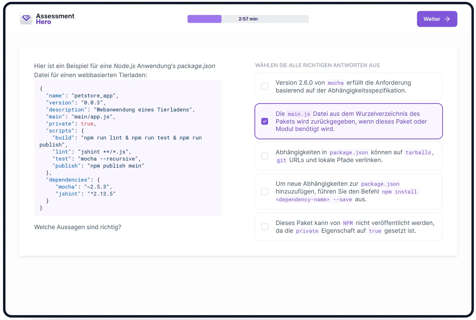 Node.js online test