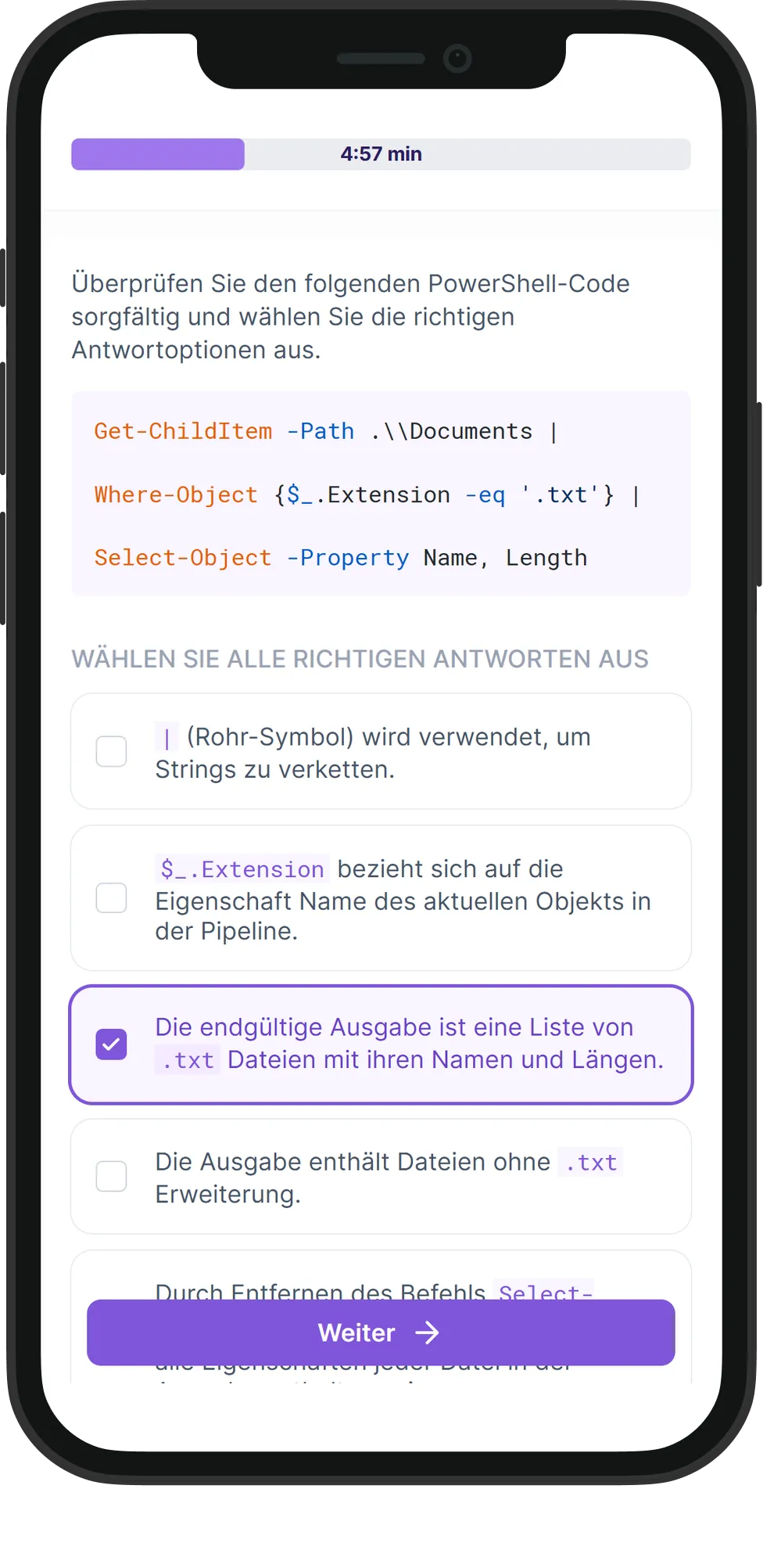 Mobile Powershell skill assessment