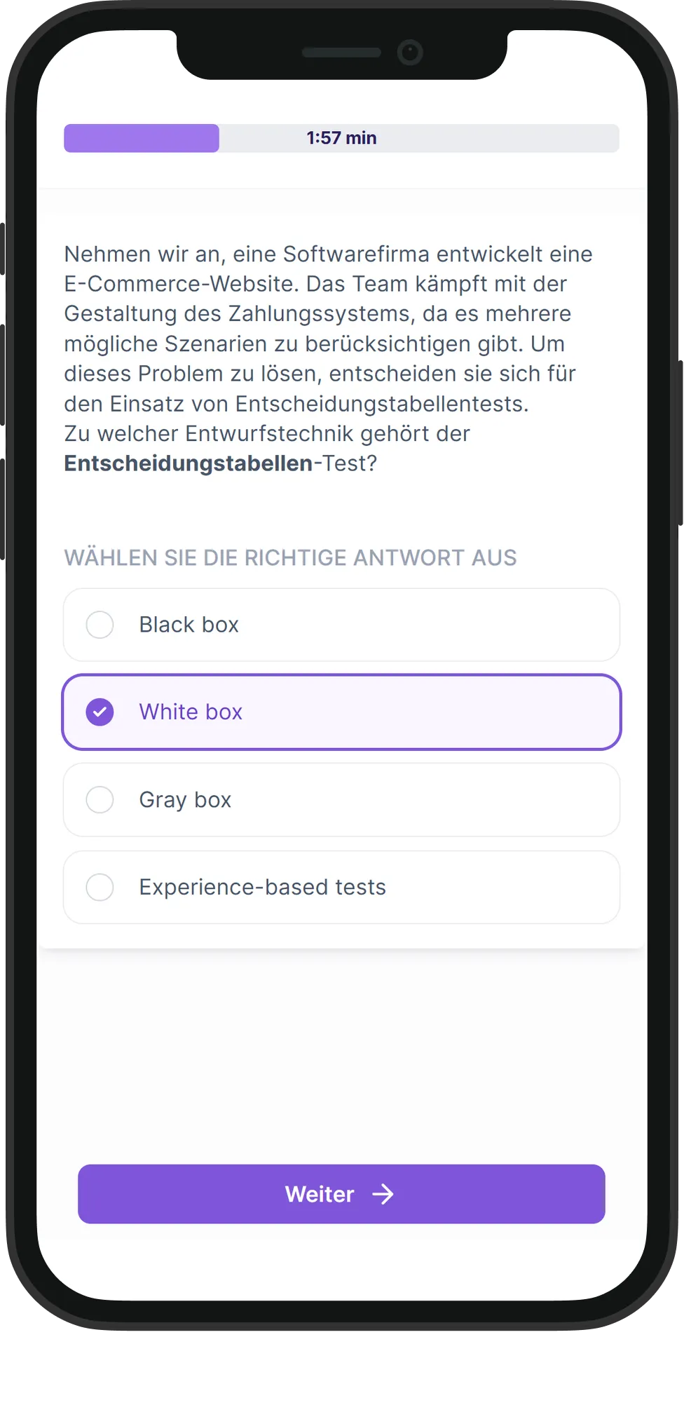 Mobile Qualitätssicherung skill assessment