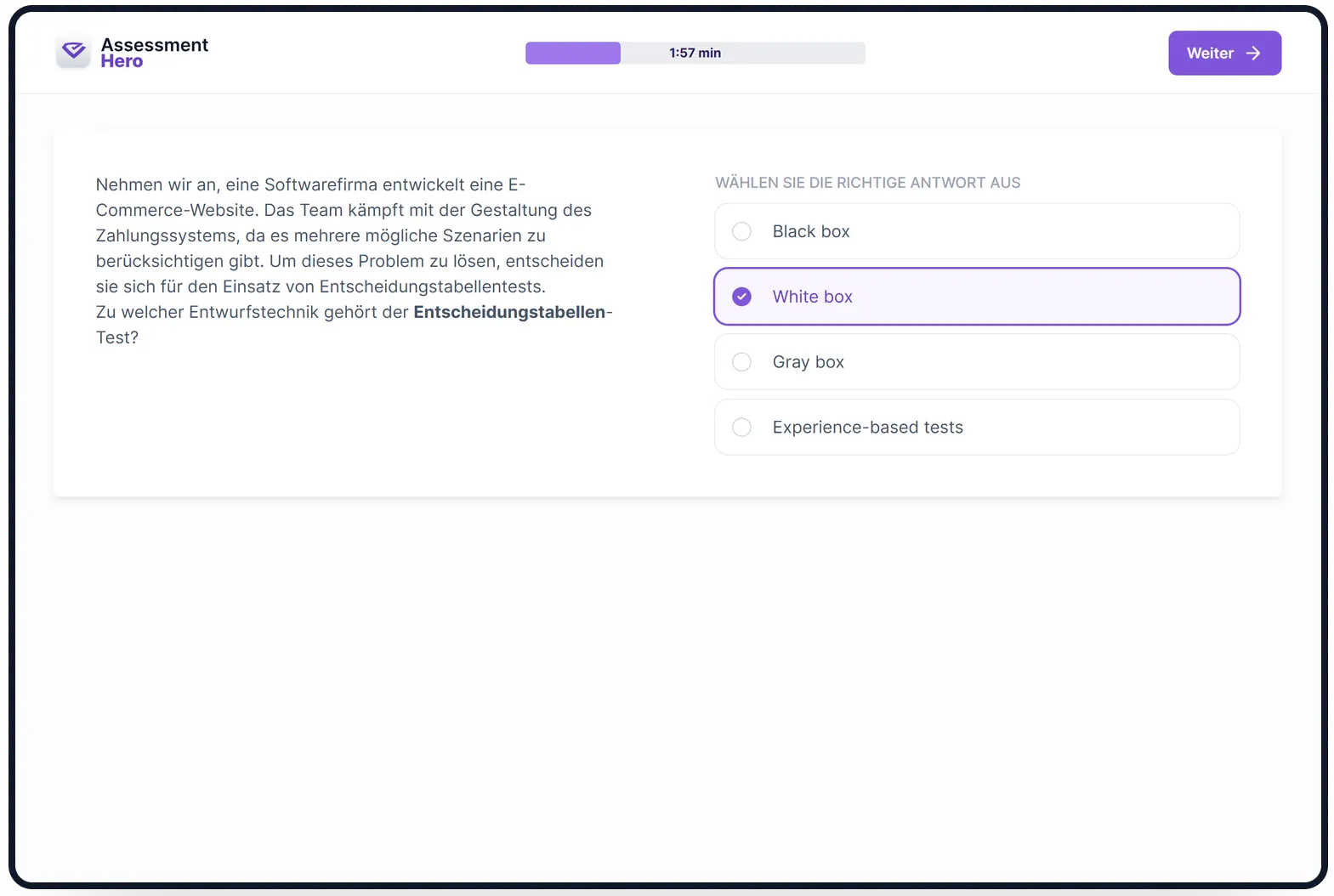 Qualitätssicherung online test