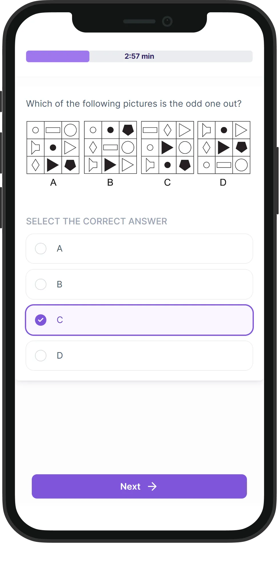 Mobile Abstract Reasoning skill assessment