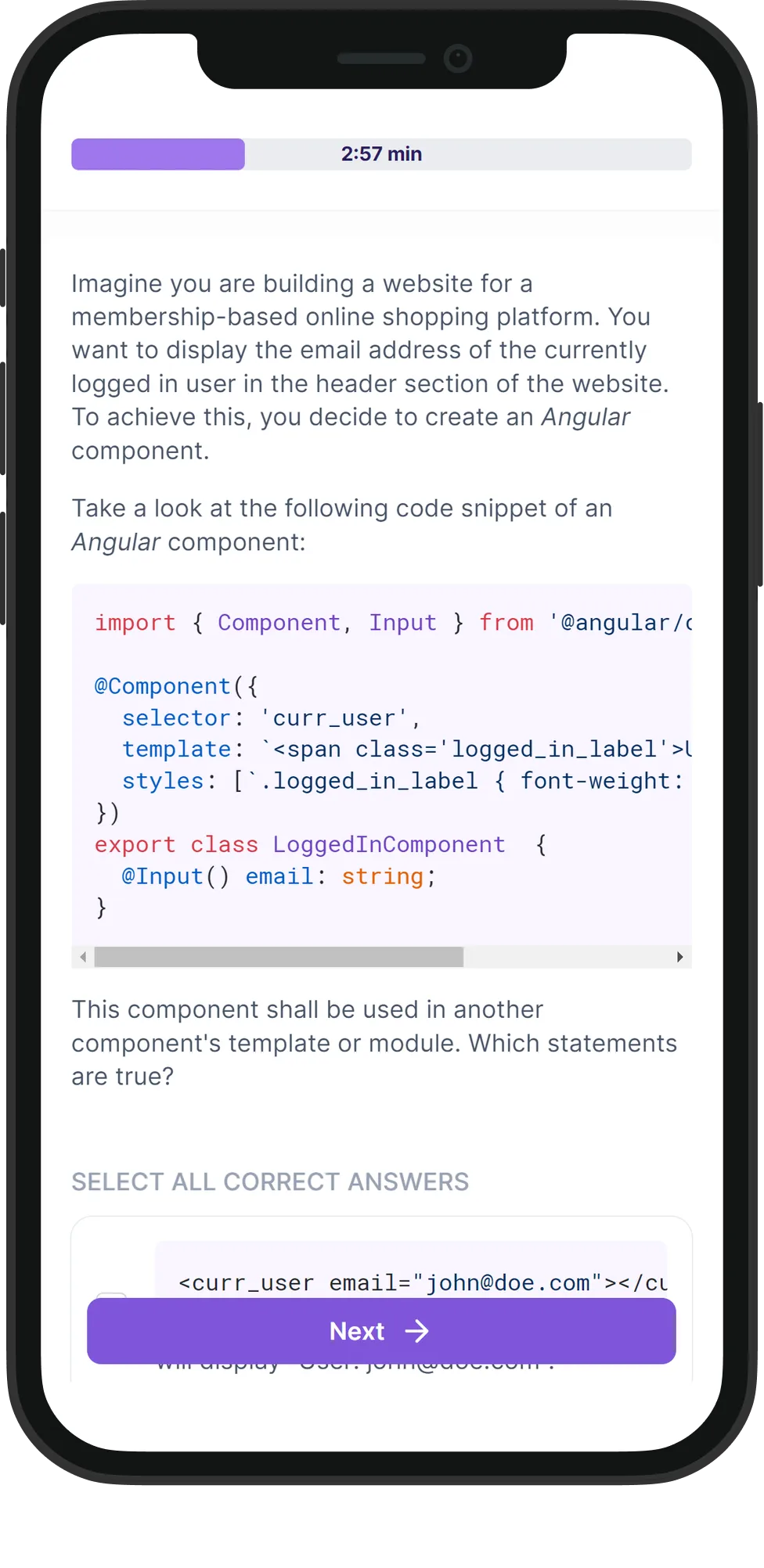 Mobile Angular skill assessment