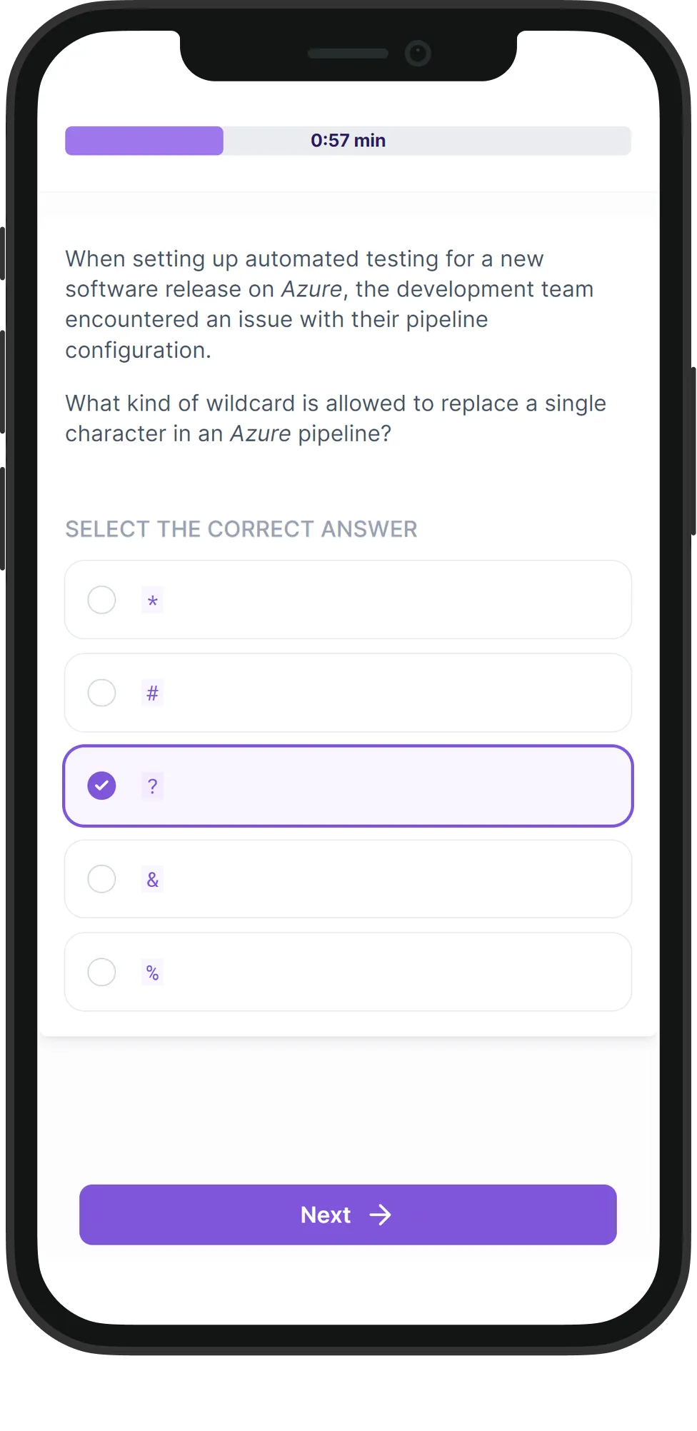 Mobile Azure skill assessment