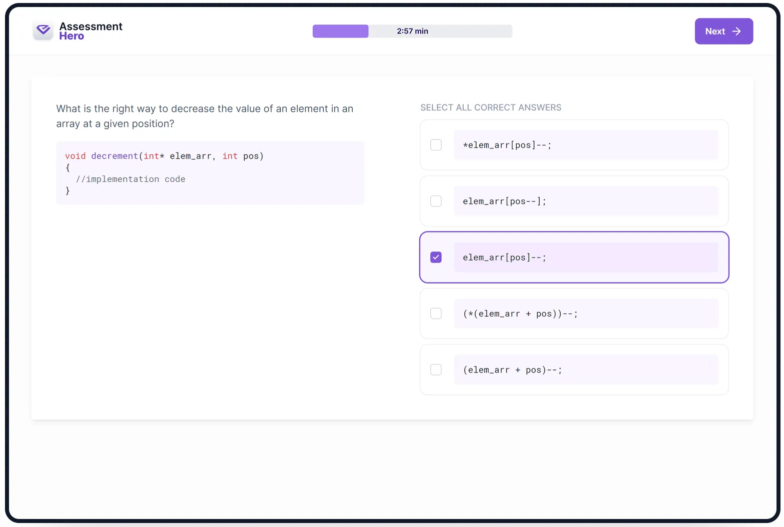 C++ online test