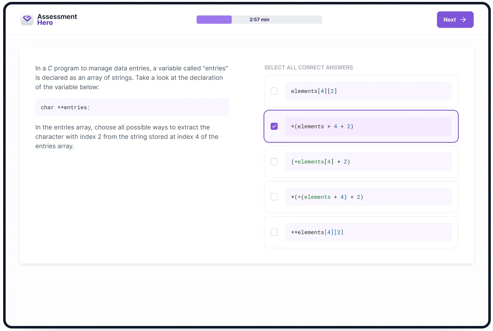 C online test