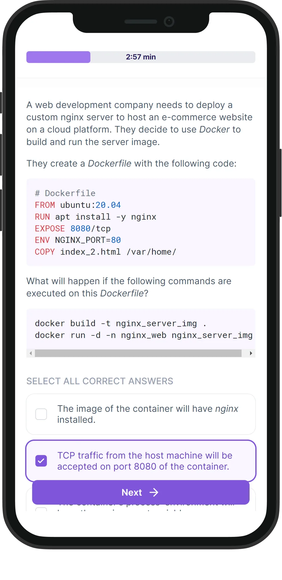 Mobile Docker skill assessment