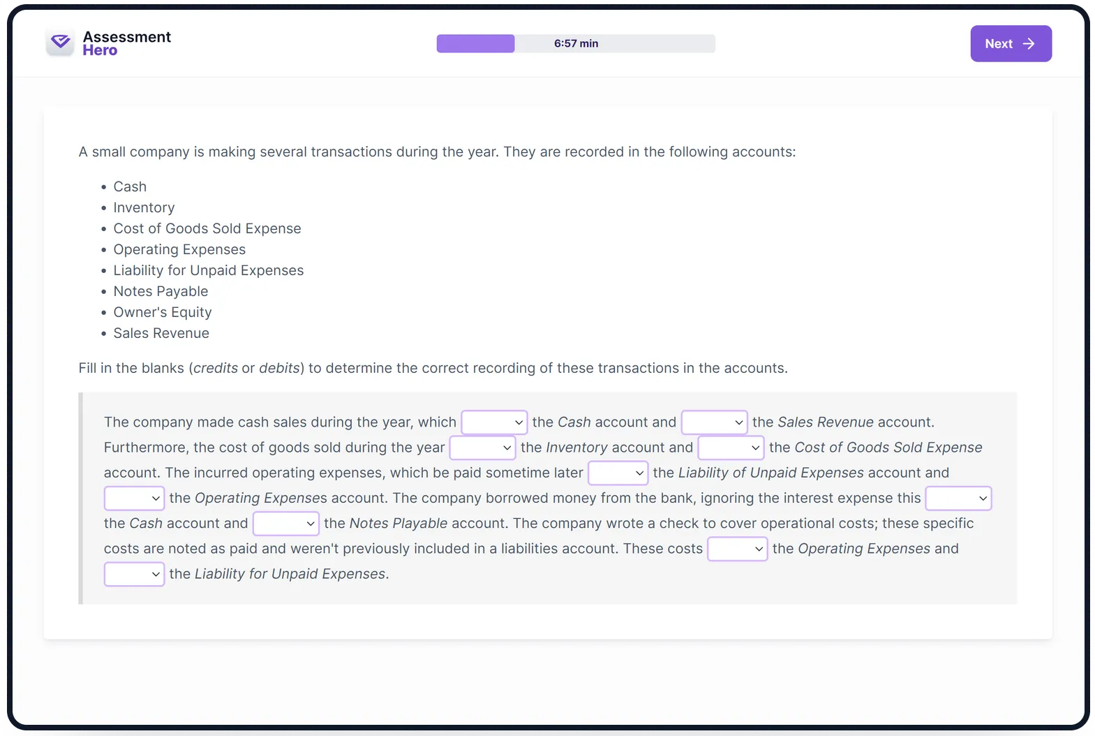 Double-Entry Bookkeeping online test