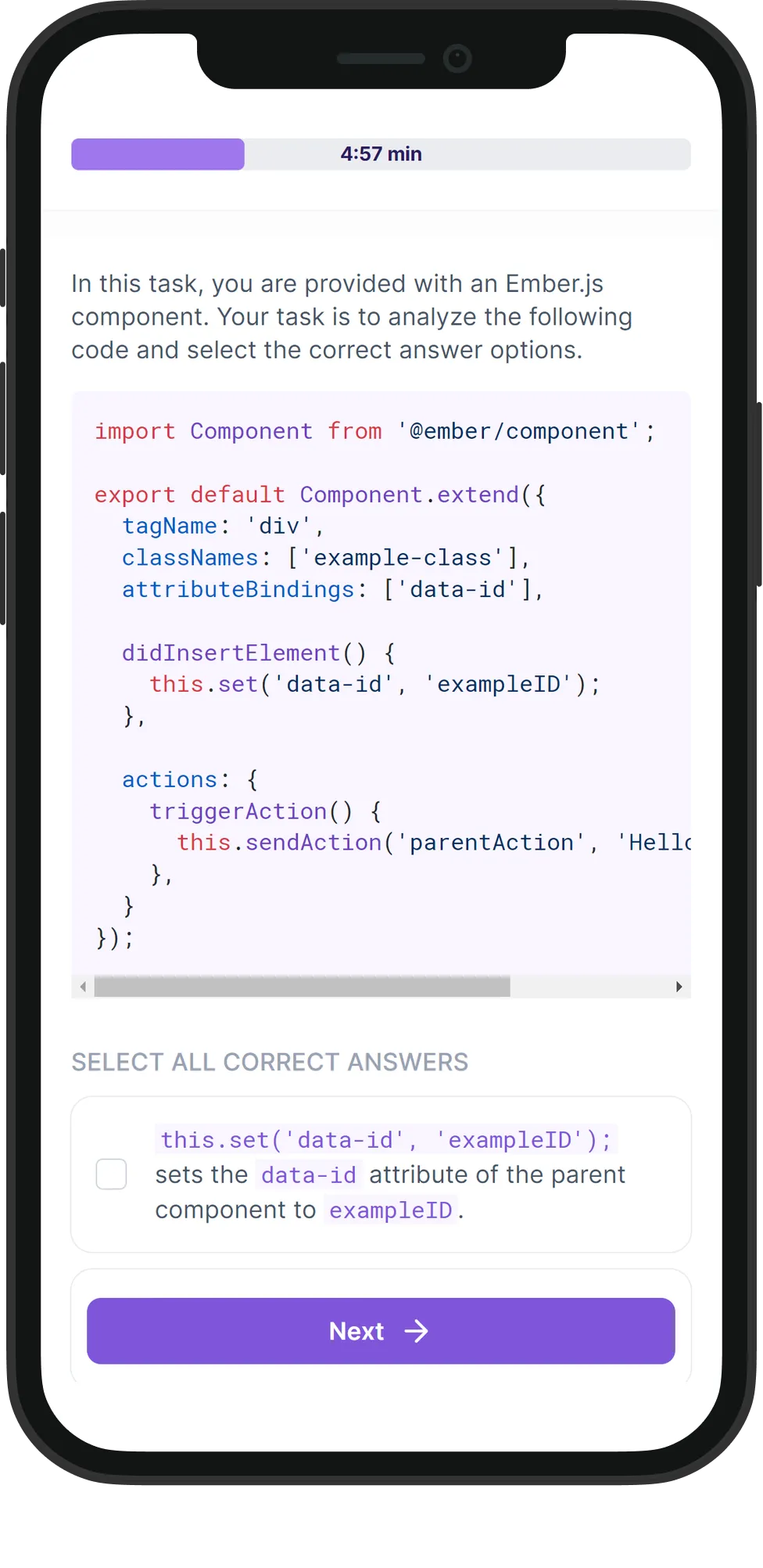 Mobile Ember.js skill assessment