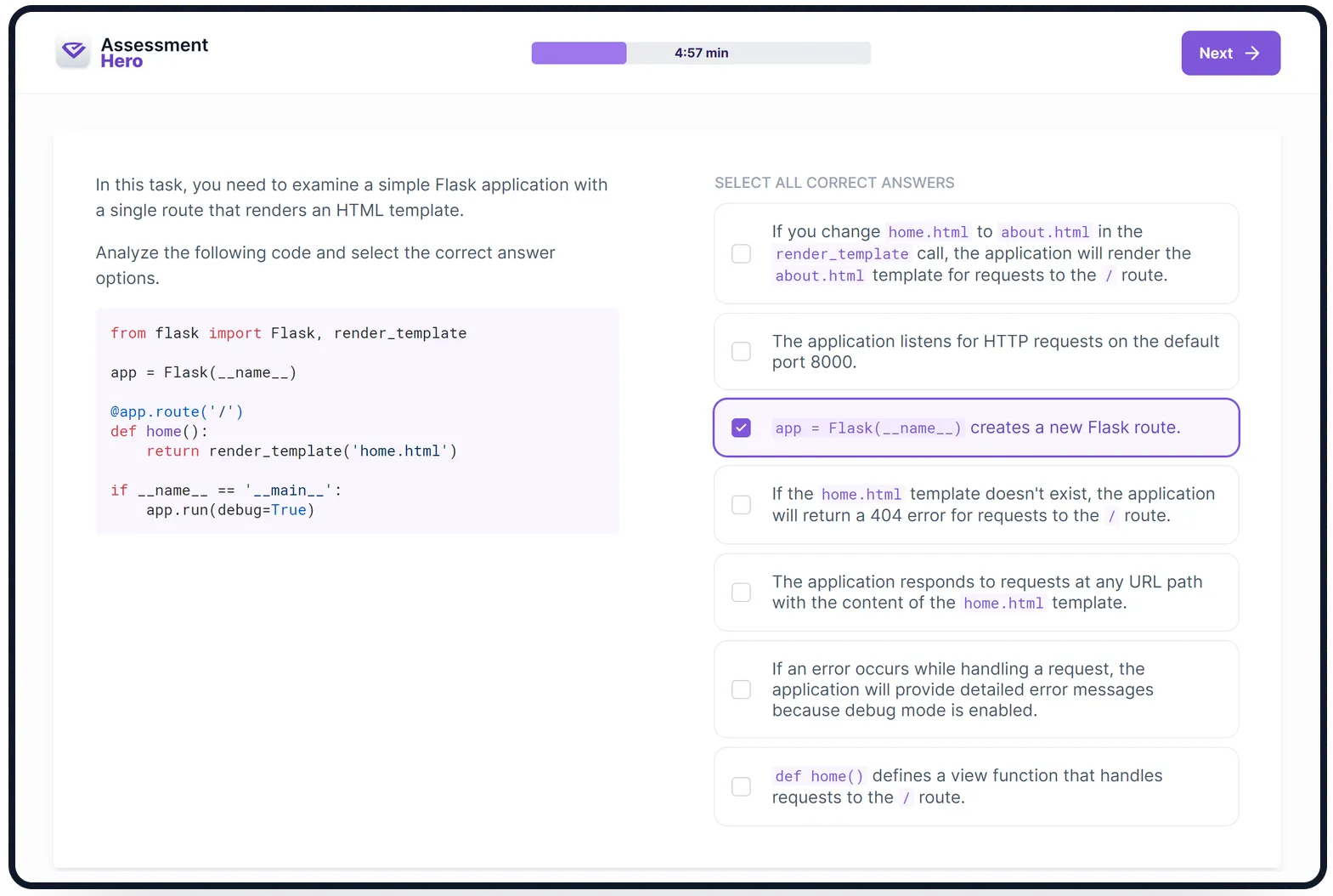 Flask online test