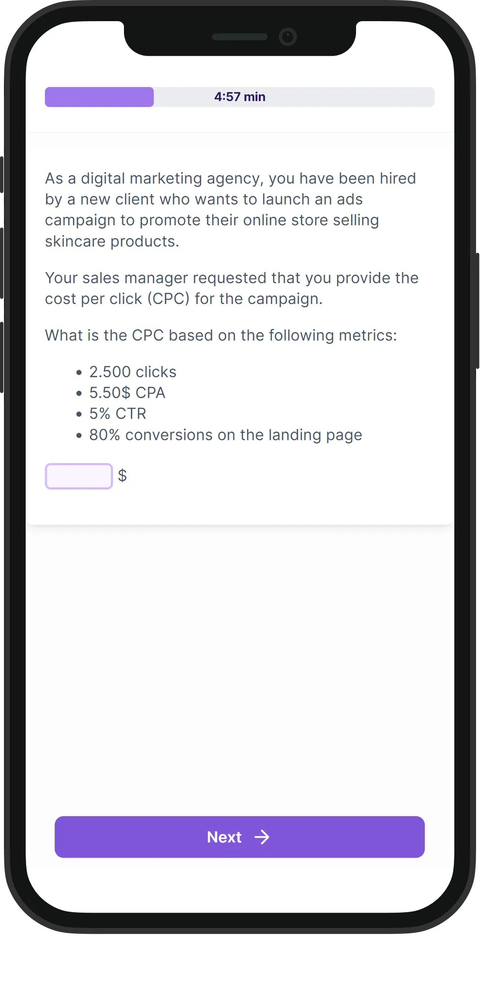 Mobile Growth Marketing skill assessment