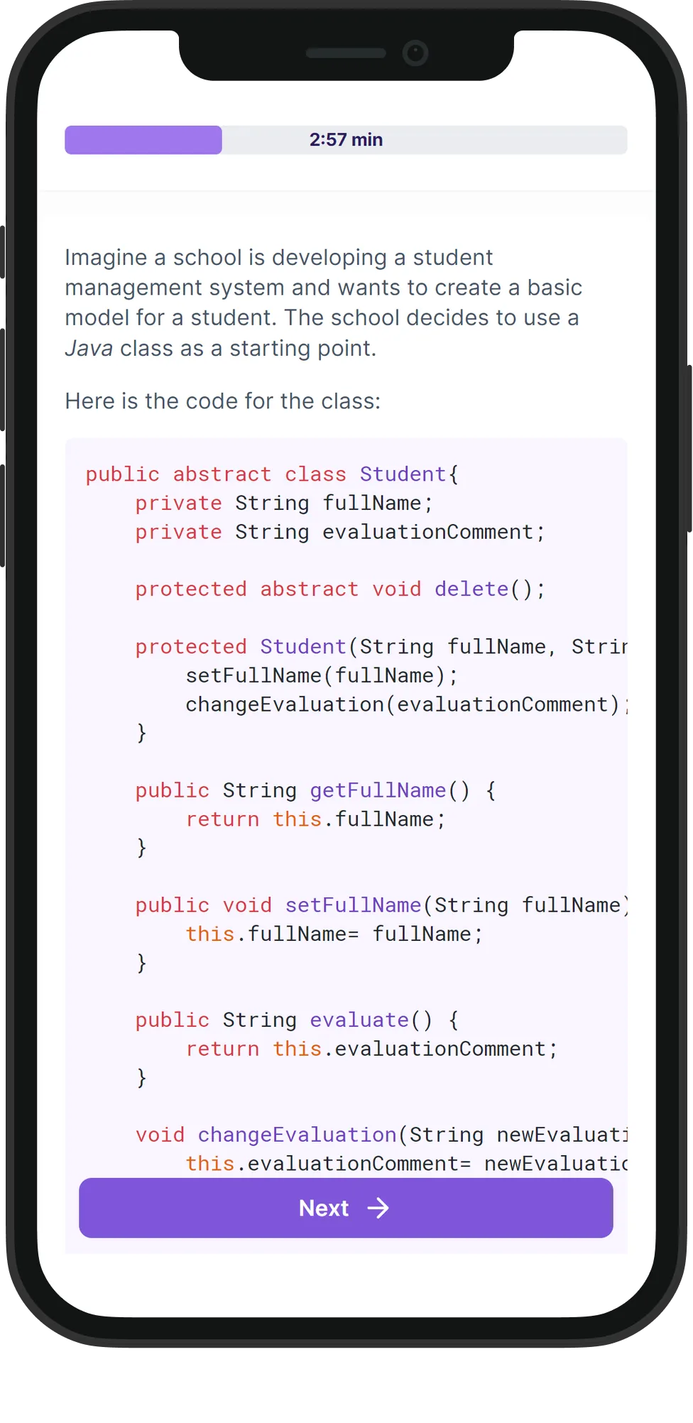 Mobile Java skill assessment