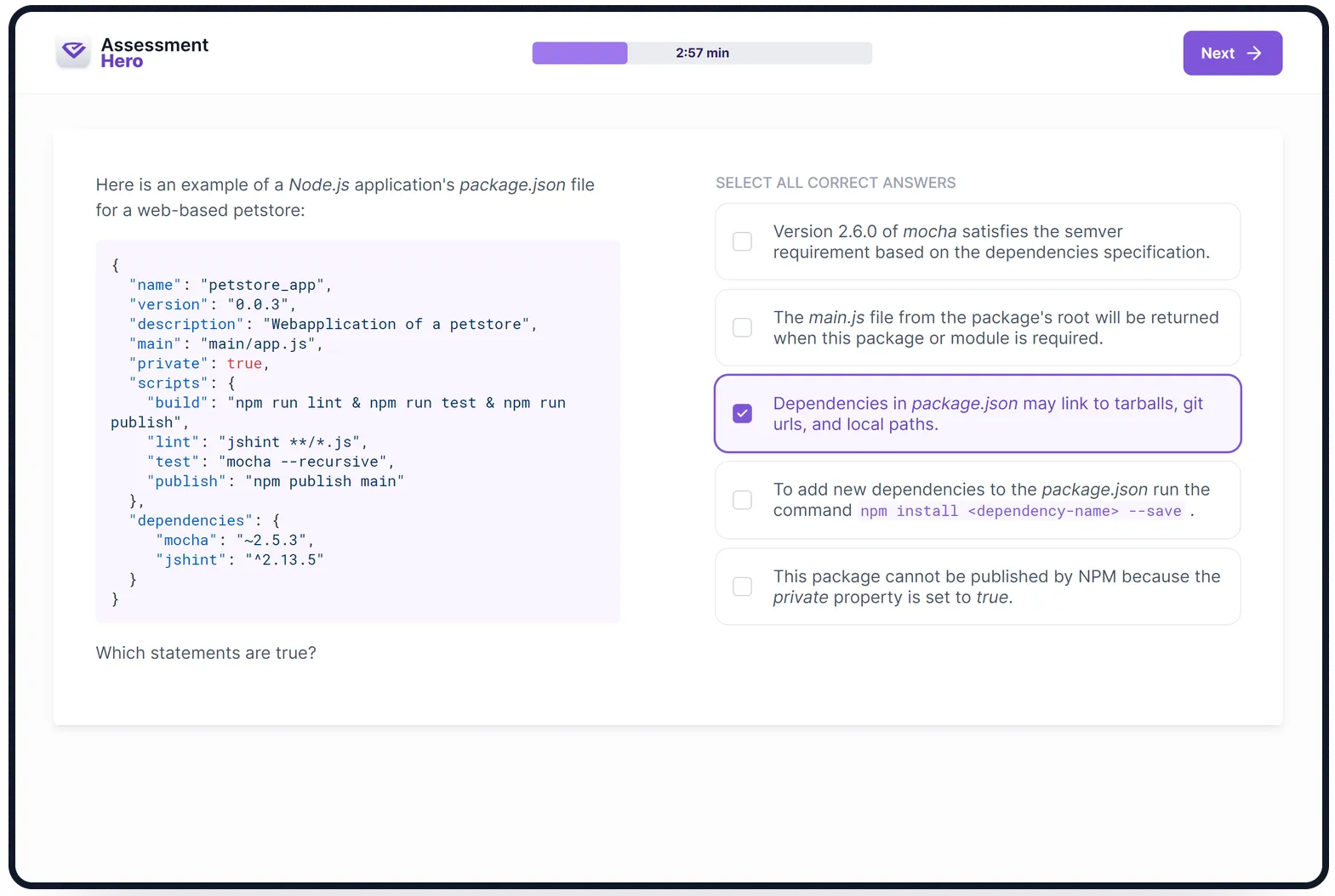 Node.js online test