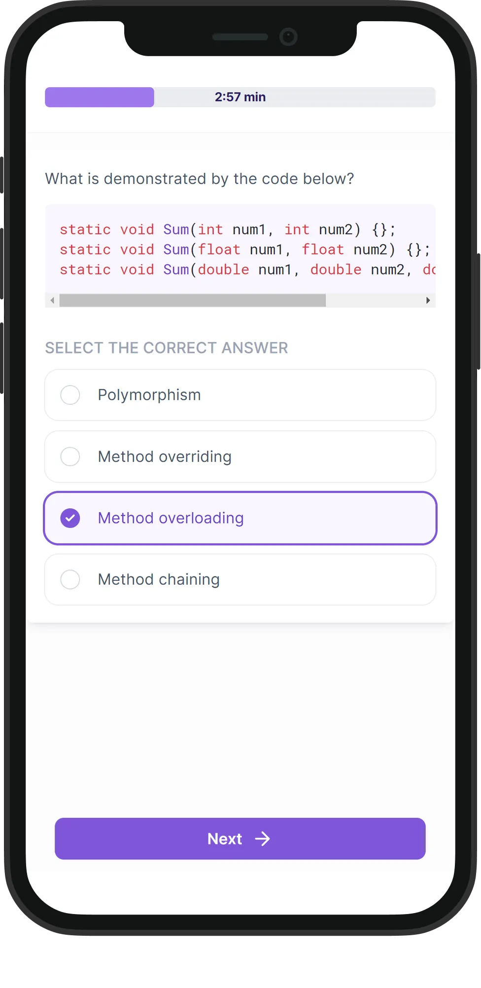 Mobile OOP & Design Patterns skill assessment