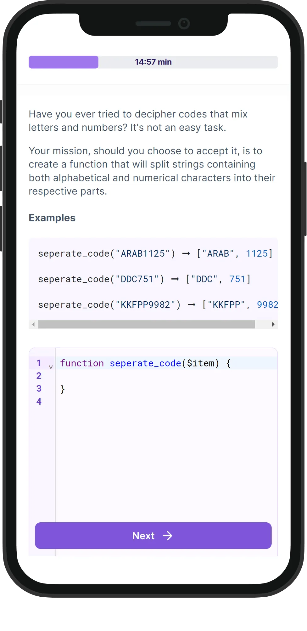 Mobile PHP skill assessment