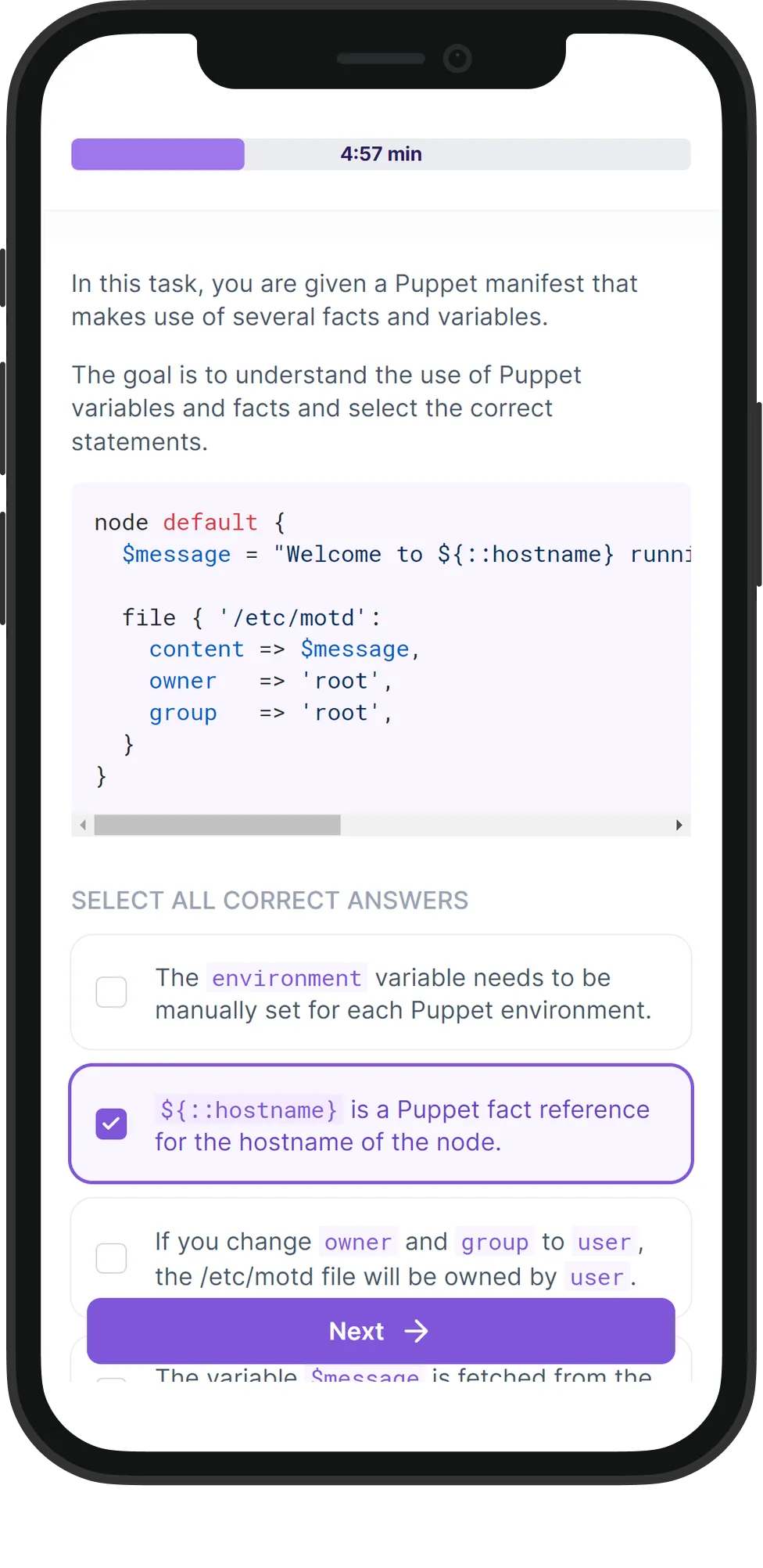 Puppet Online Test - Skill Assessment