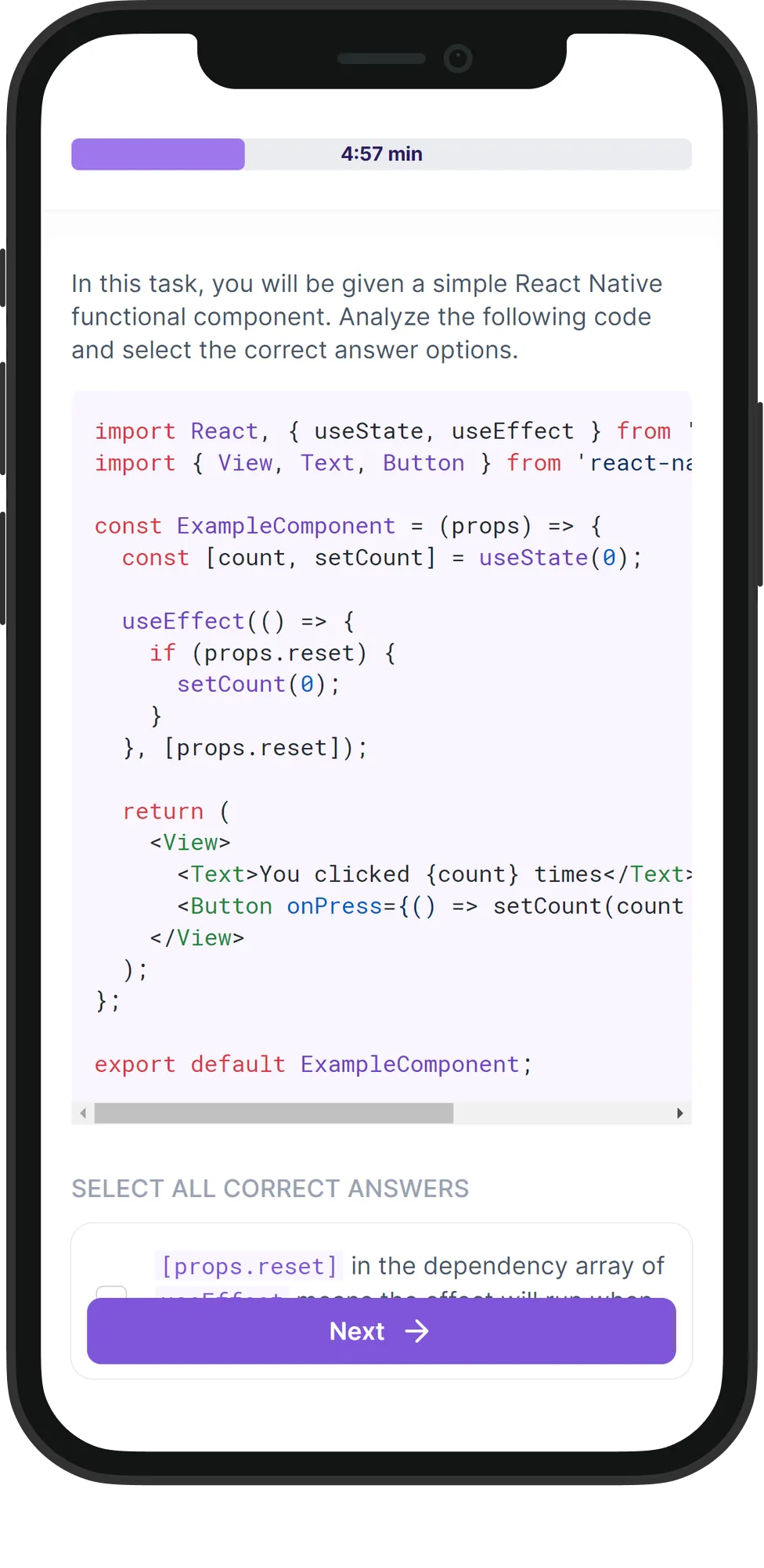 Mobile React Native skill assessment