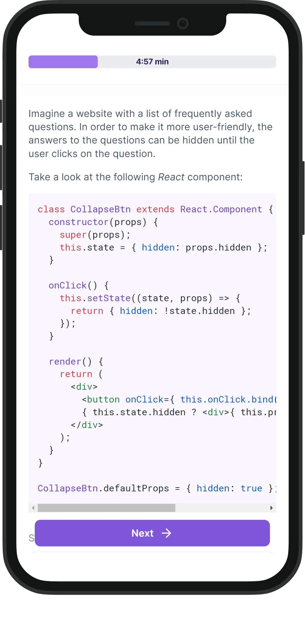 Mobile React skill assessment