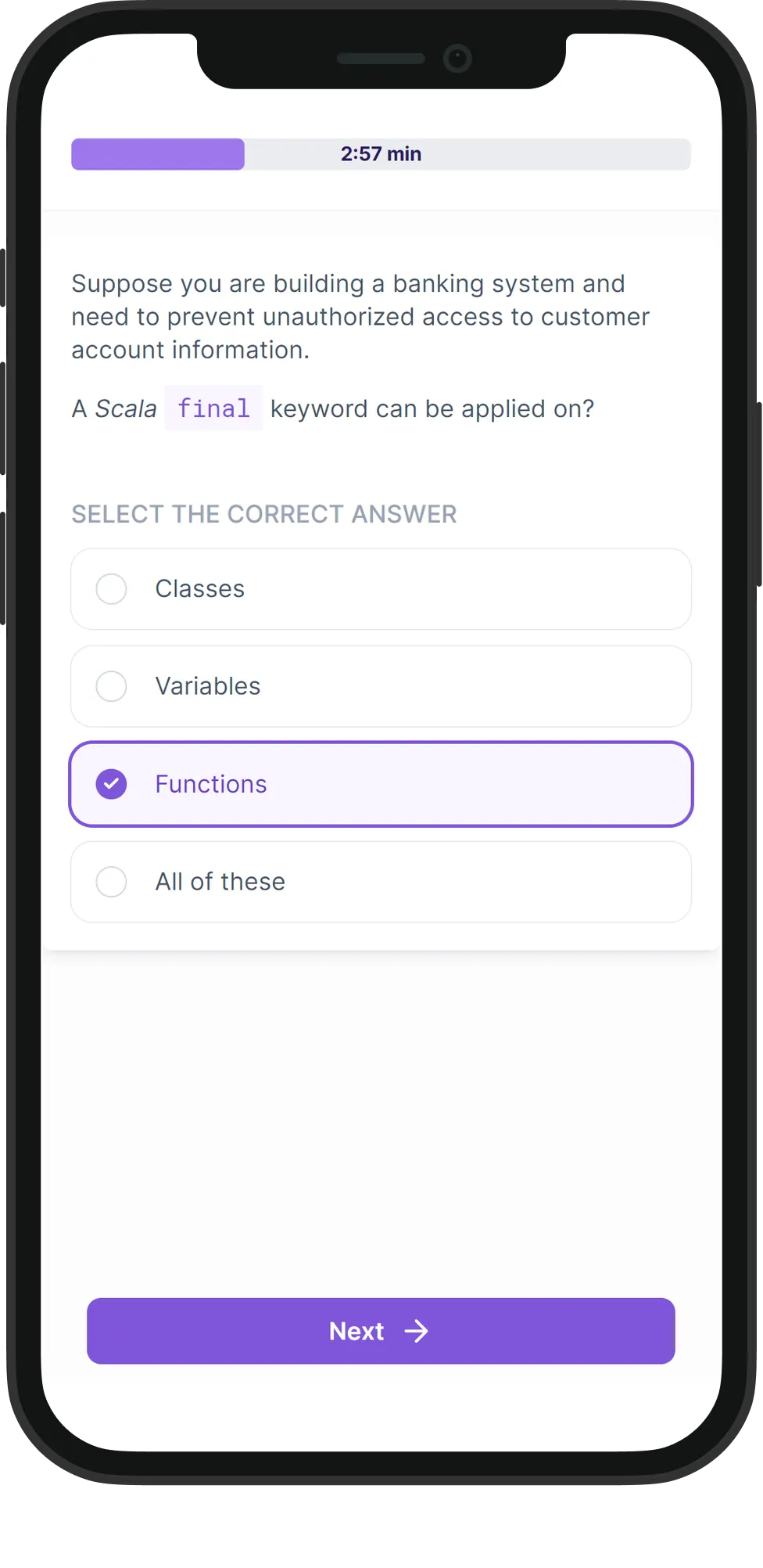 Mobile Scala skill assessment