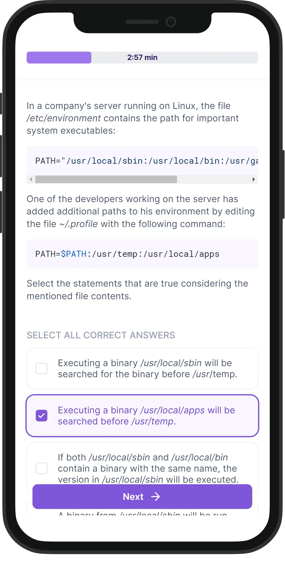 Mobile System Administration skill assessment