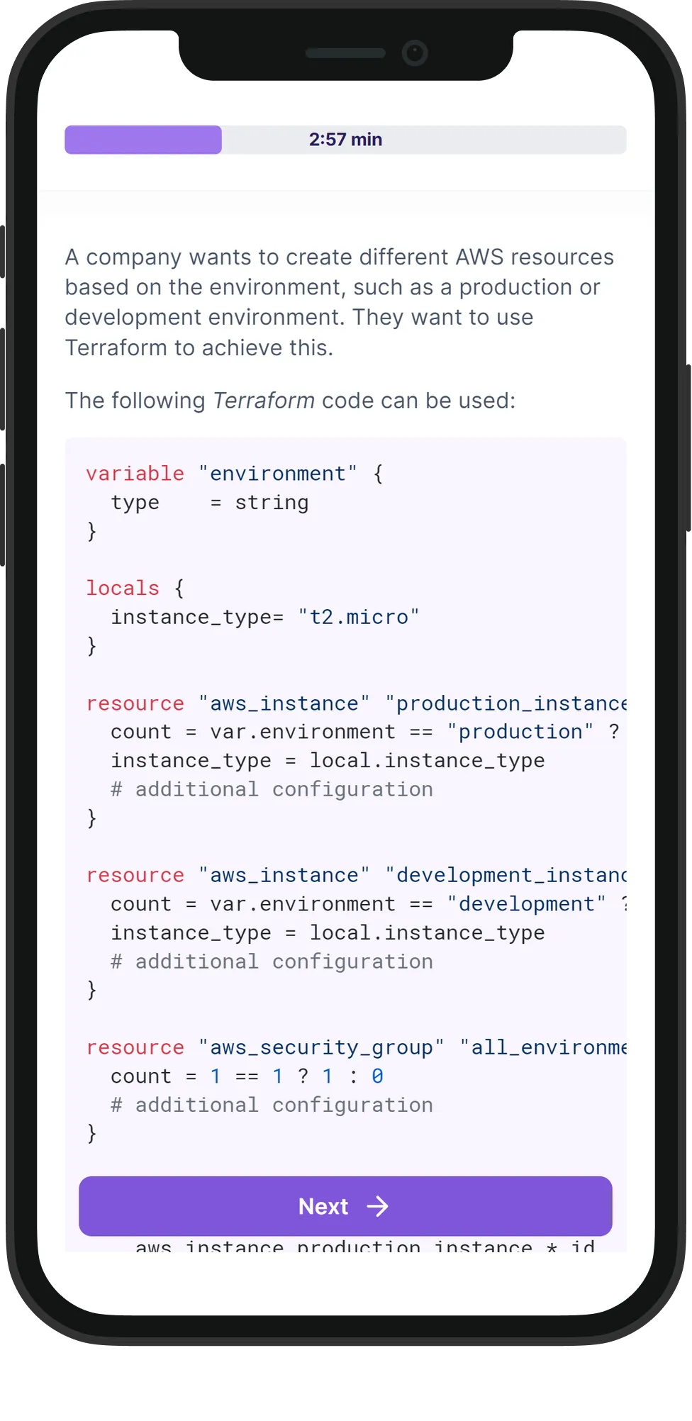 Mobile Terraform skill assessment