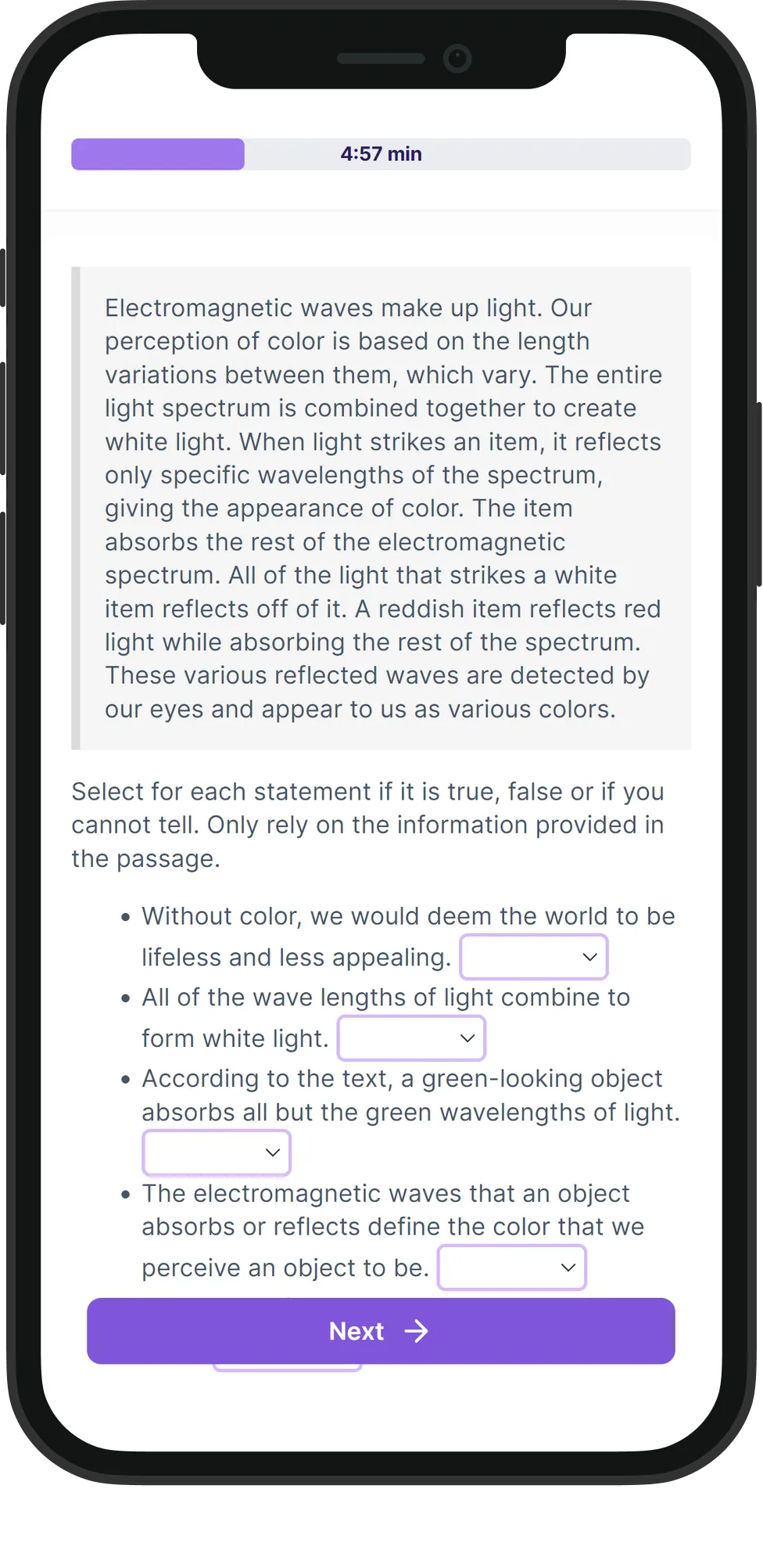 Mobile Verbal Reasoning skill assessment