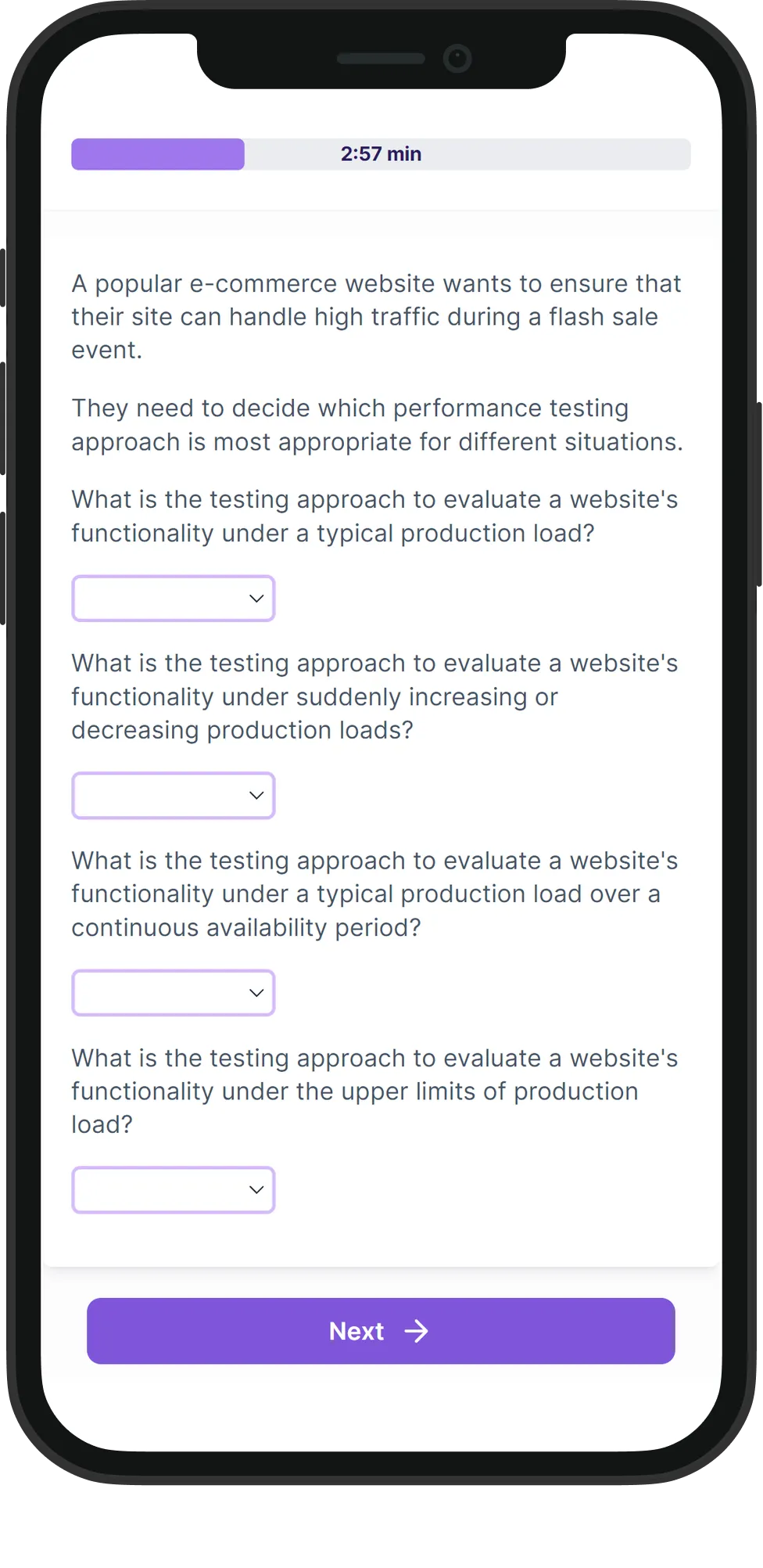 Mobile Web Testing skill assessment