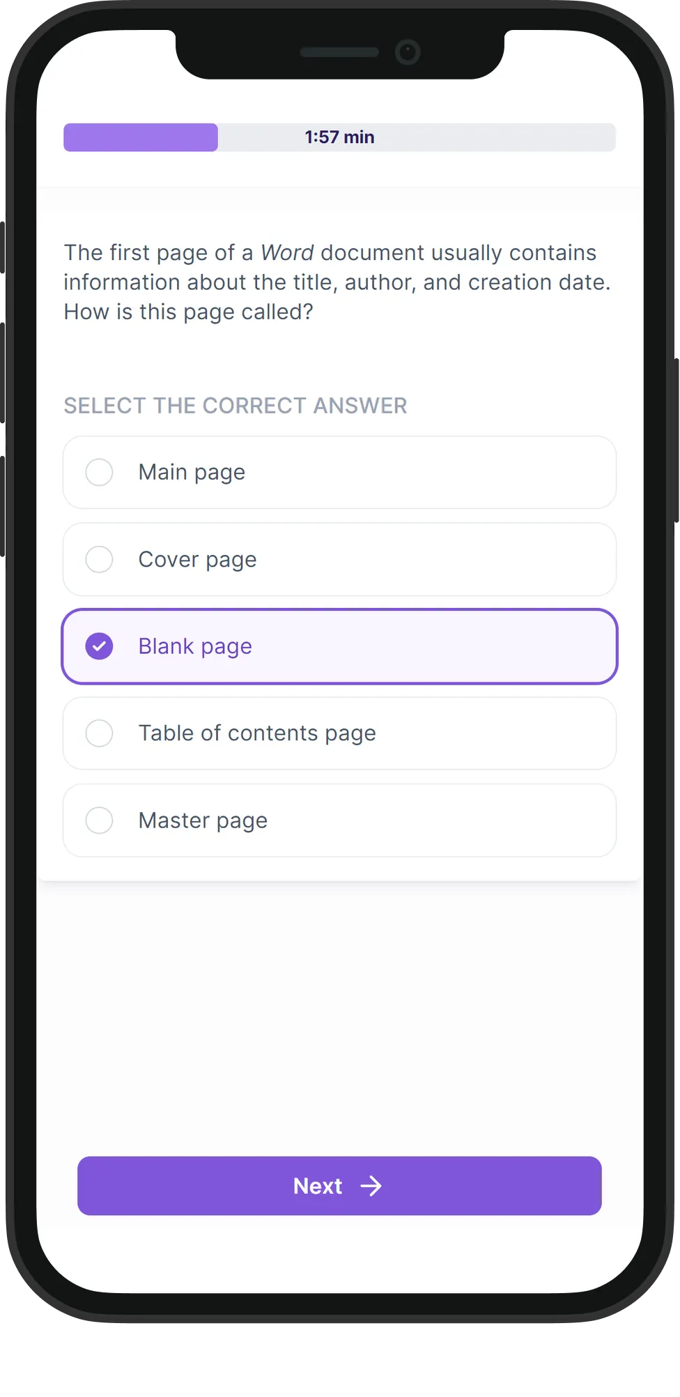 Mobile Word skill assessment