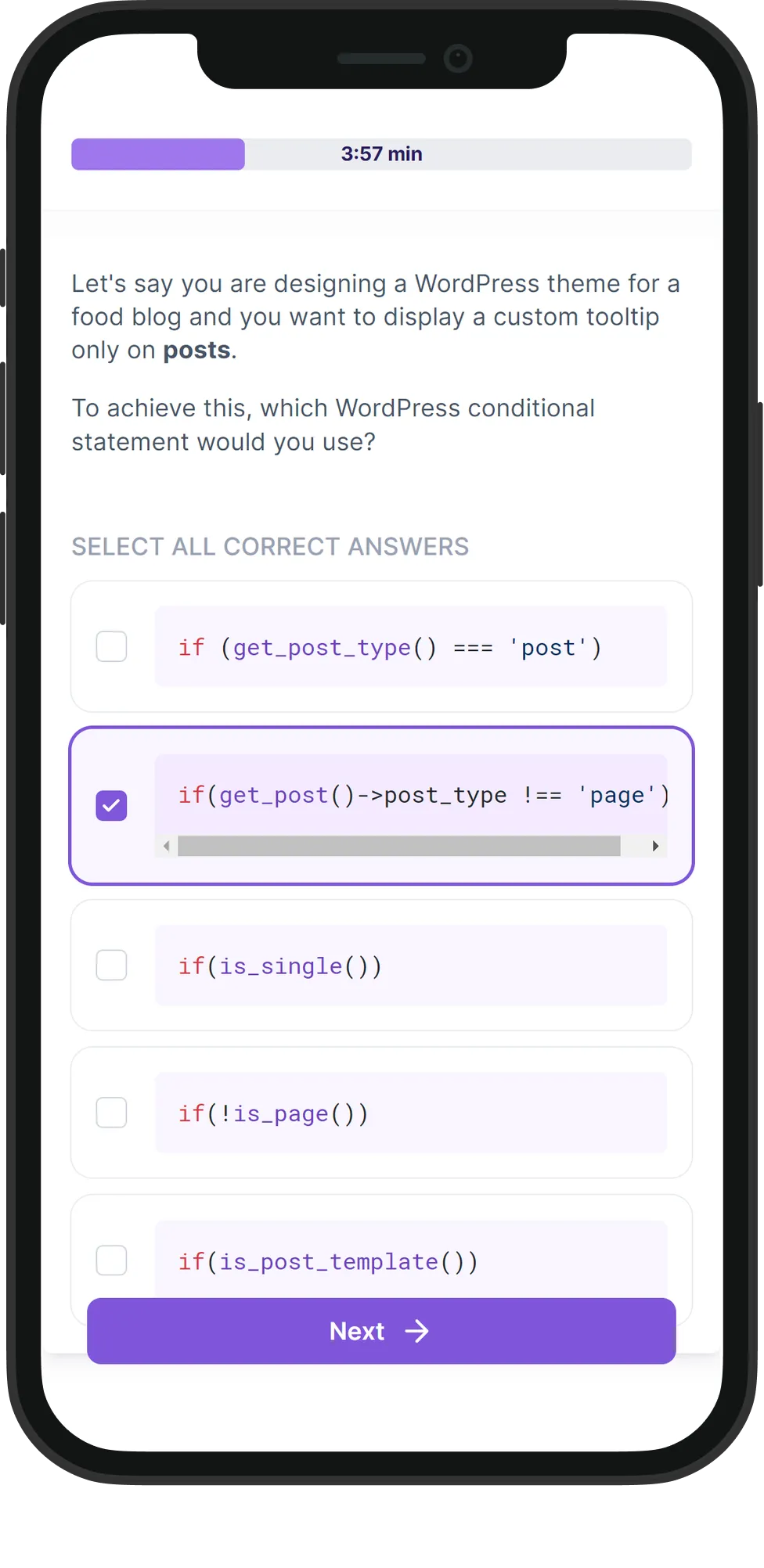 Mobile WordPress skill assessment