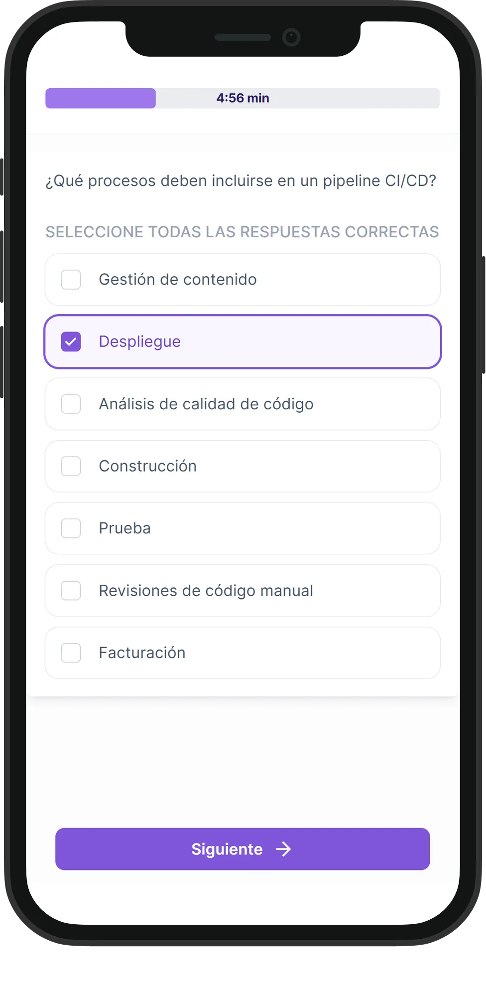 Mobile Prácticas DevOps skill assessment