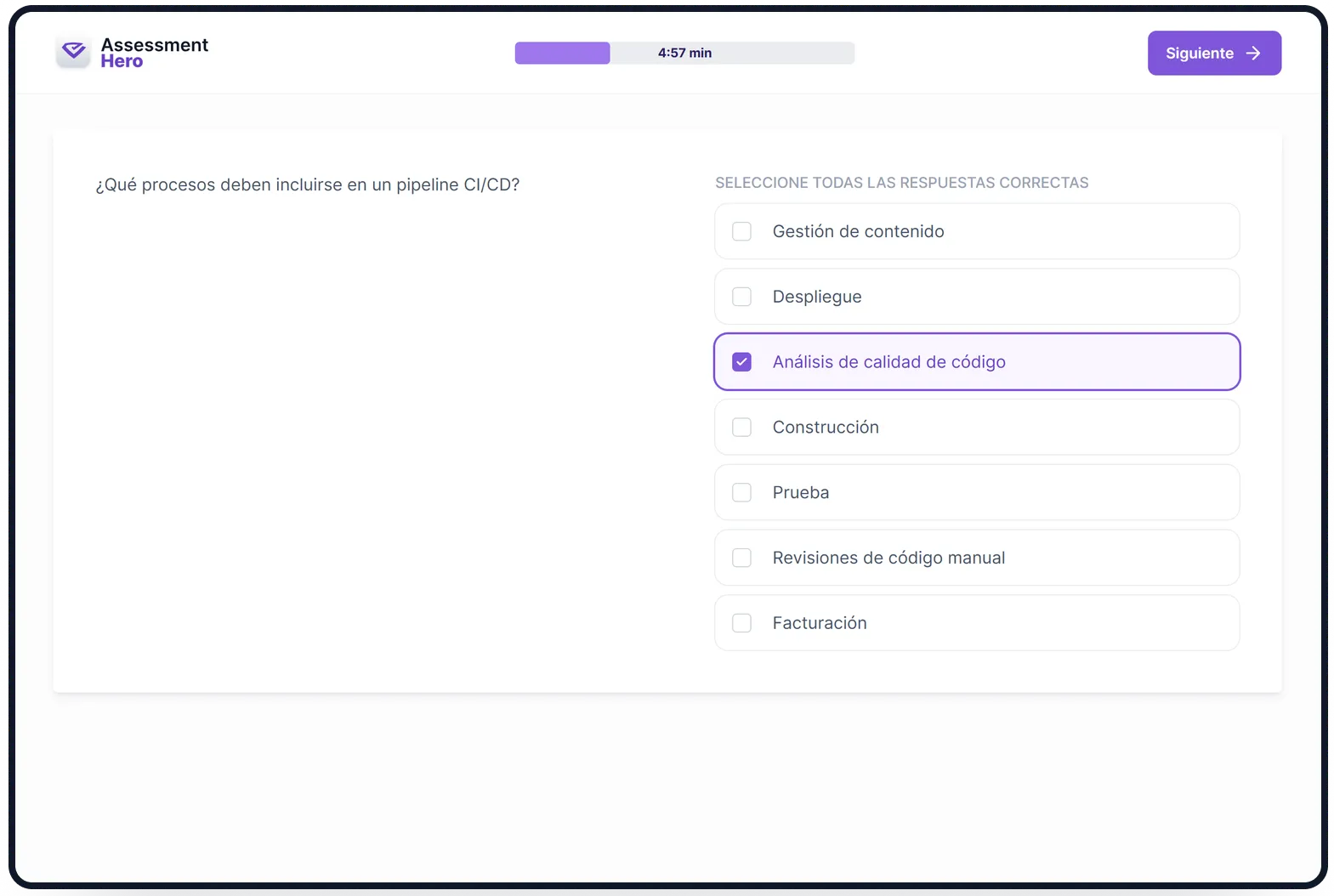 Prácticas DevOps online test