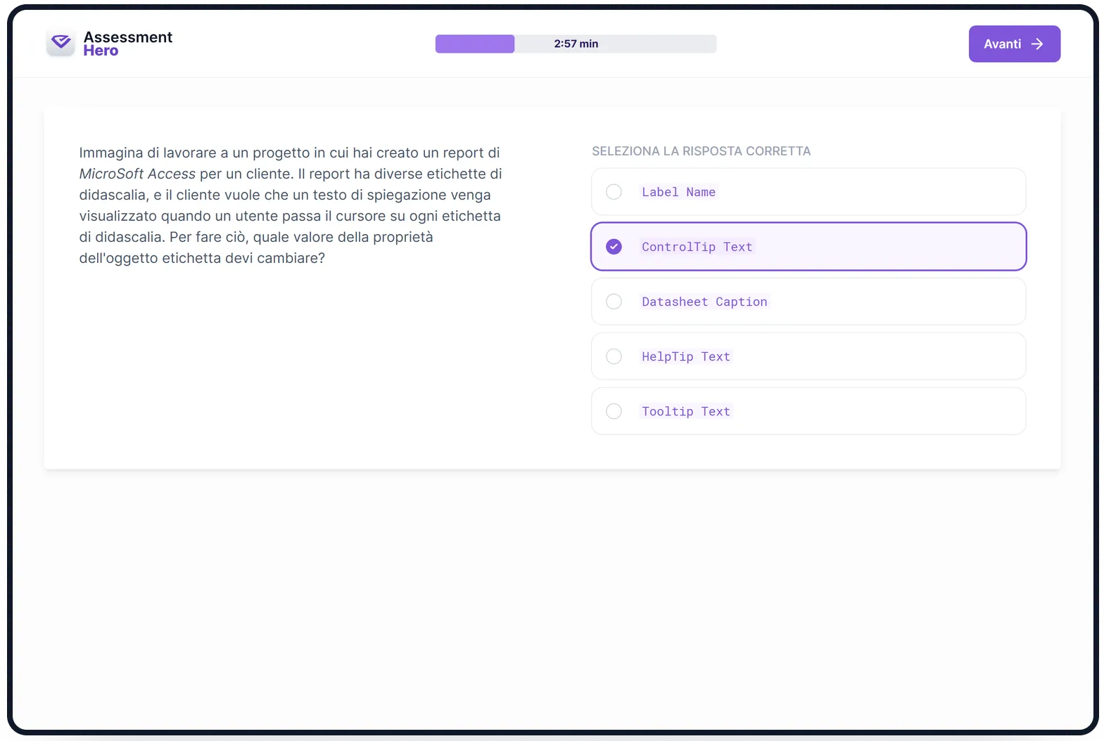 Access online test