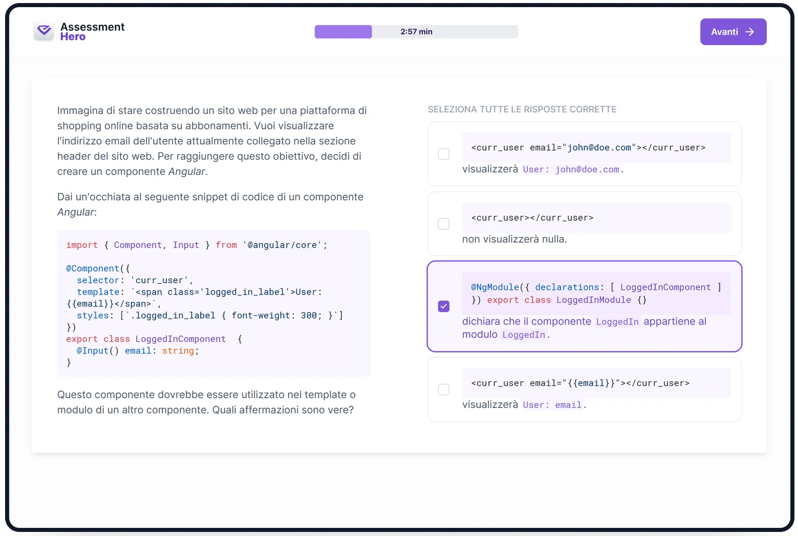 Angular online test