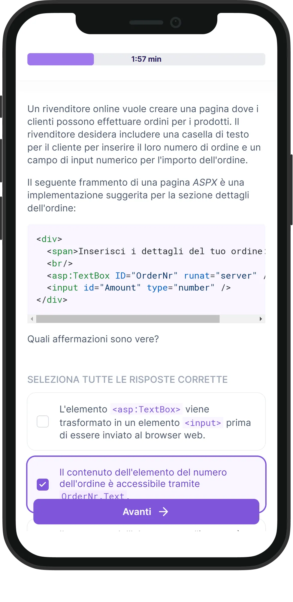 Mobile ASP.NET Web Forms skill assessment