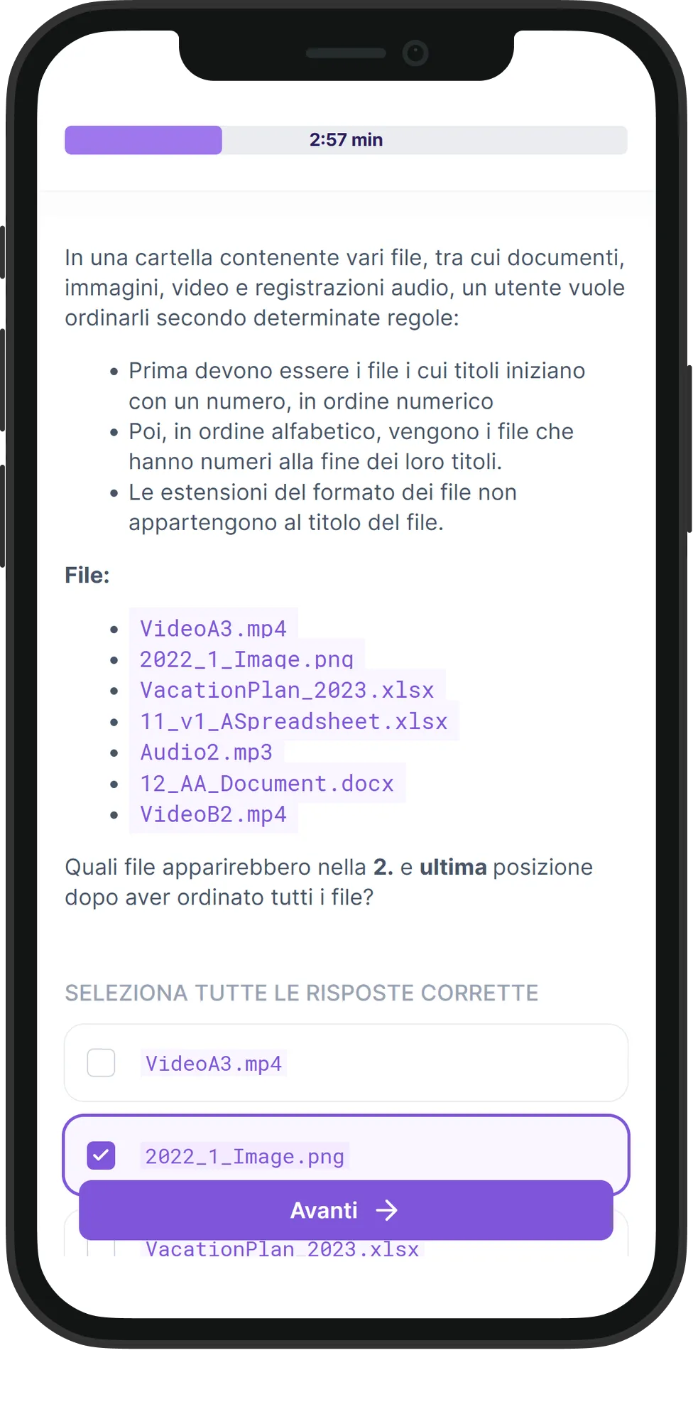 Mobile Attenzione ai Dettagli skill assessment