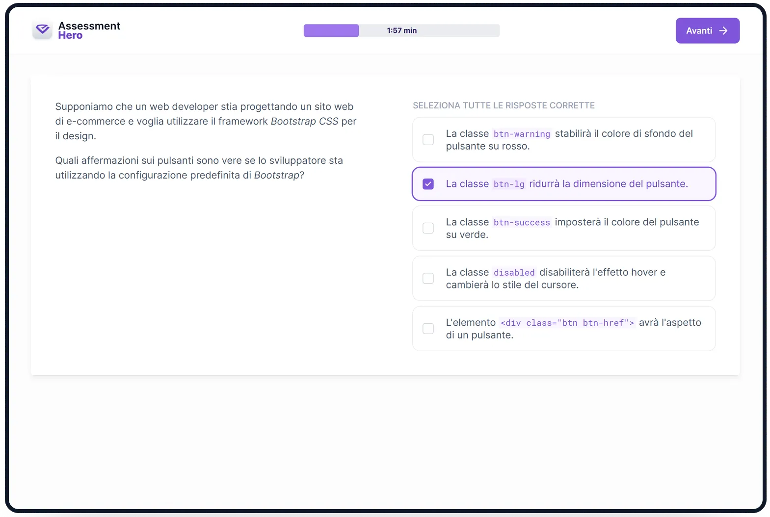 Bootstrap online test