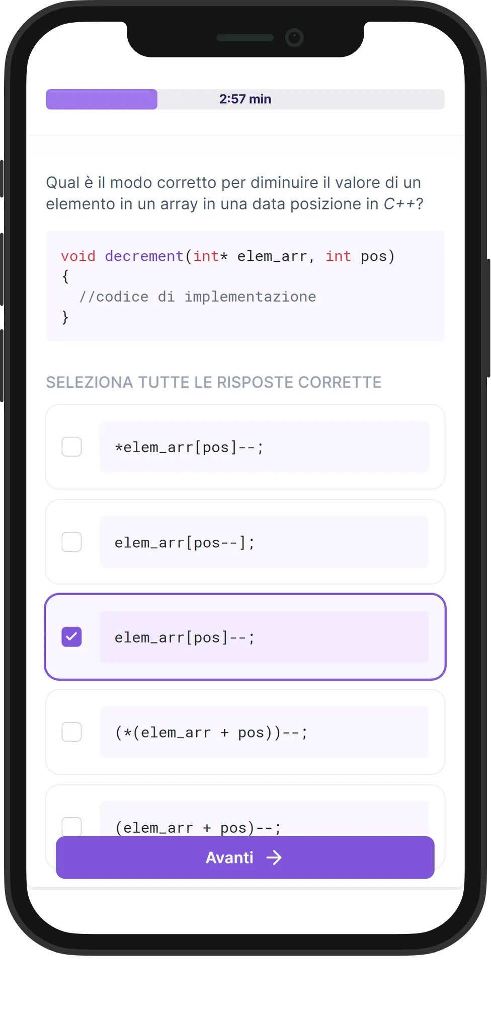 Mobile C++ skill assessment
