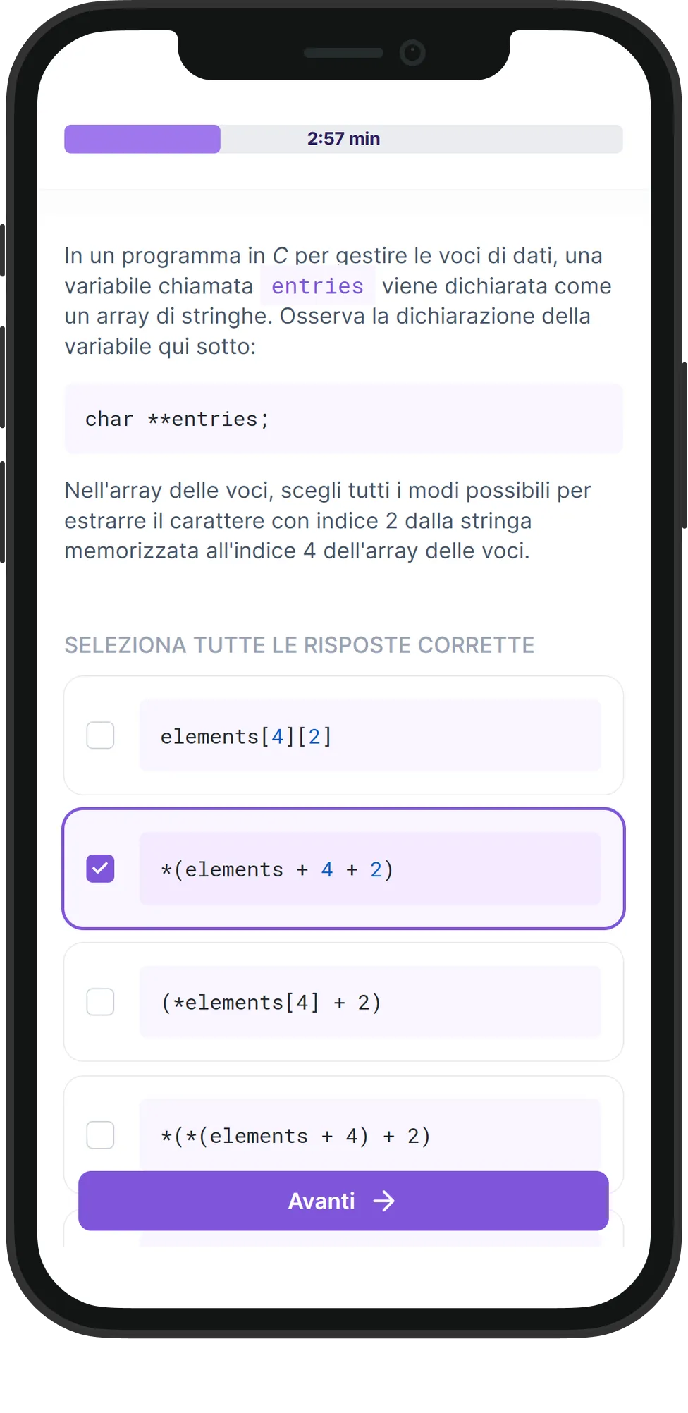 Mobile C skill assessment