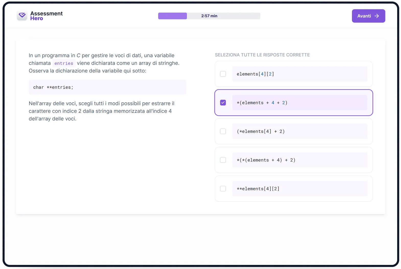 C online test