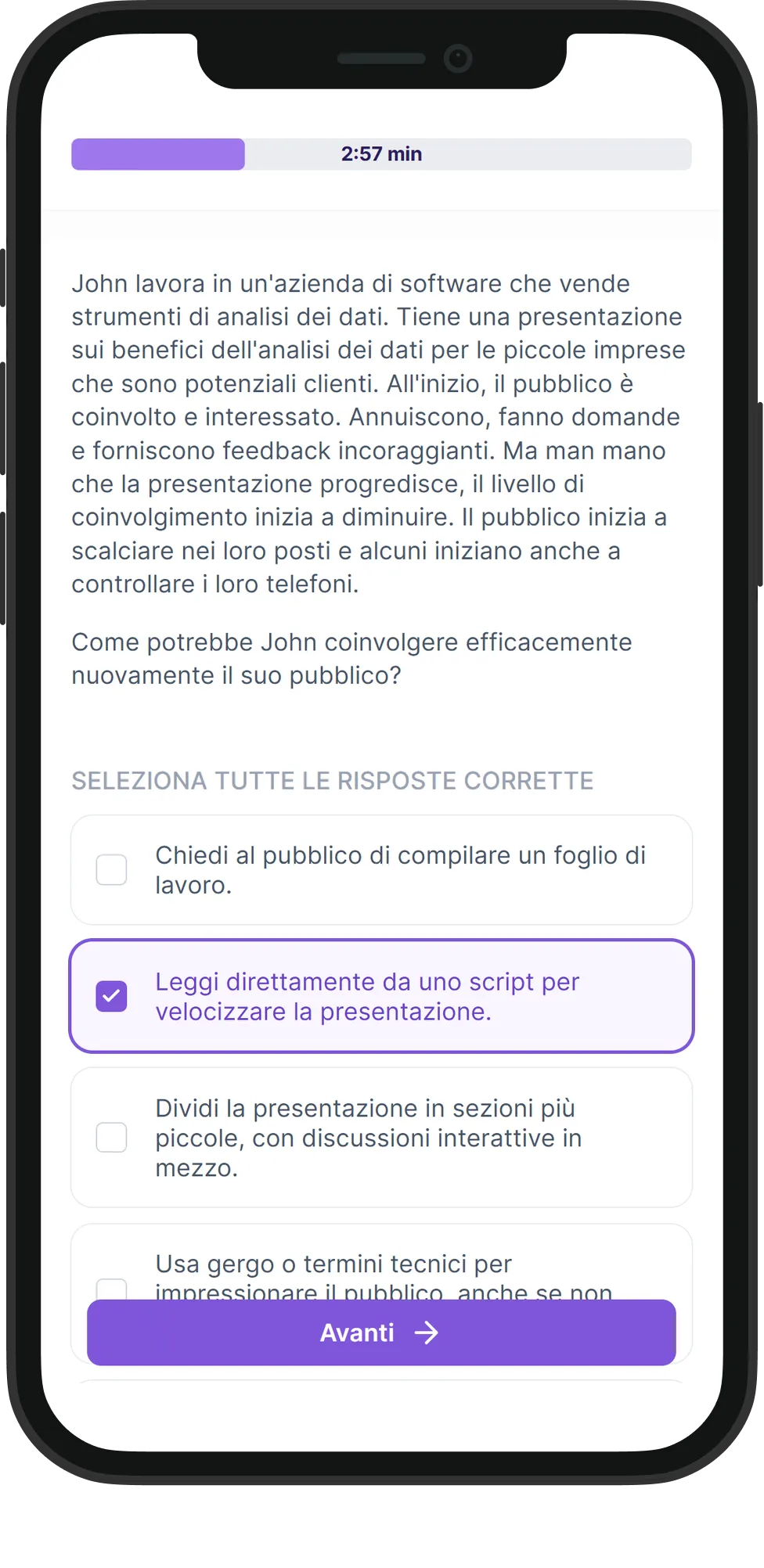 Mobile Comunicación skill assessment