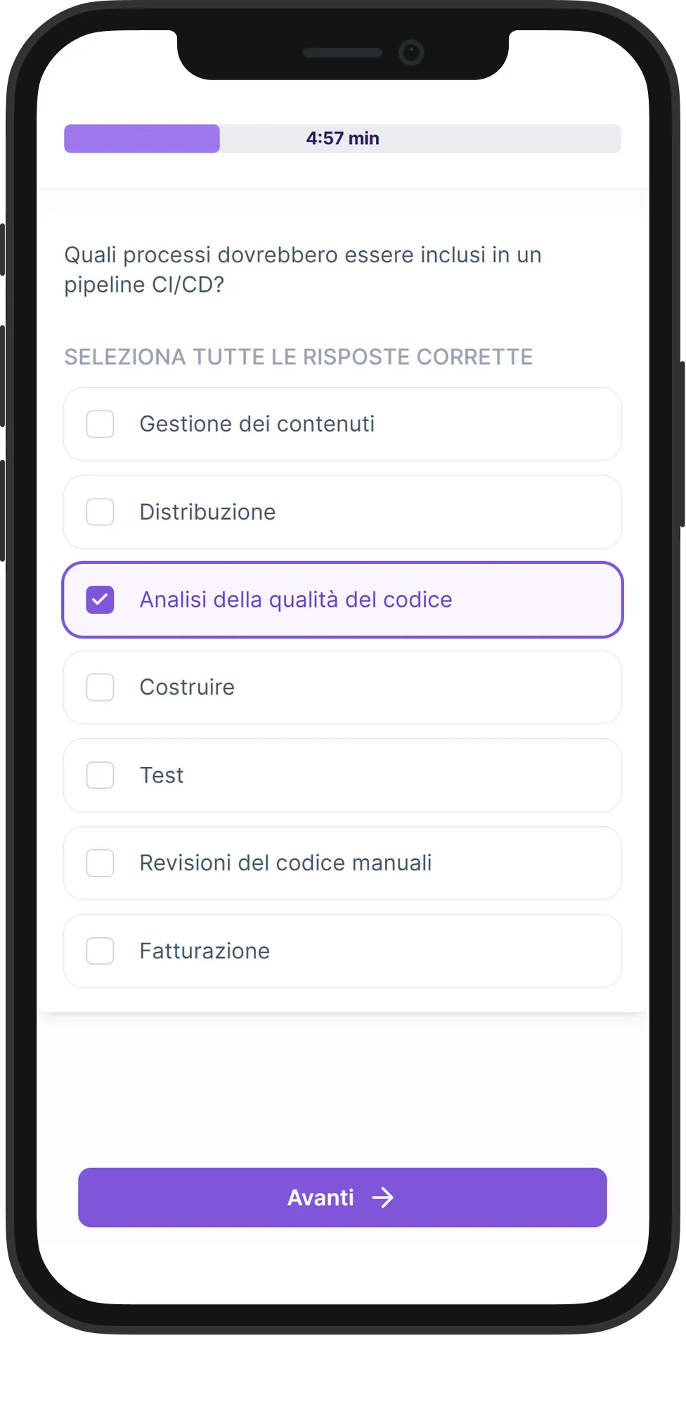 Mobile Pratiche DevOps skill assessment