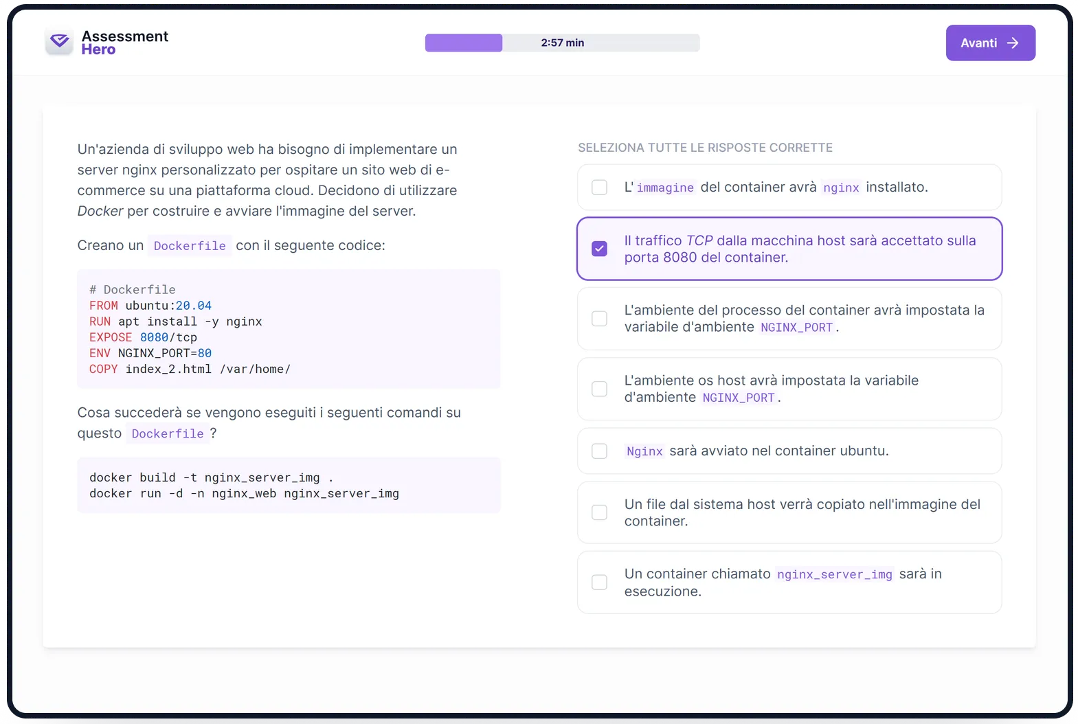 Docker online test