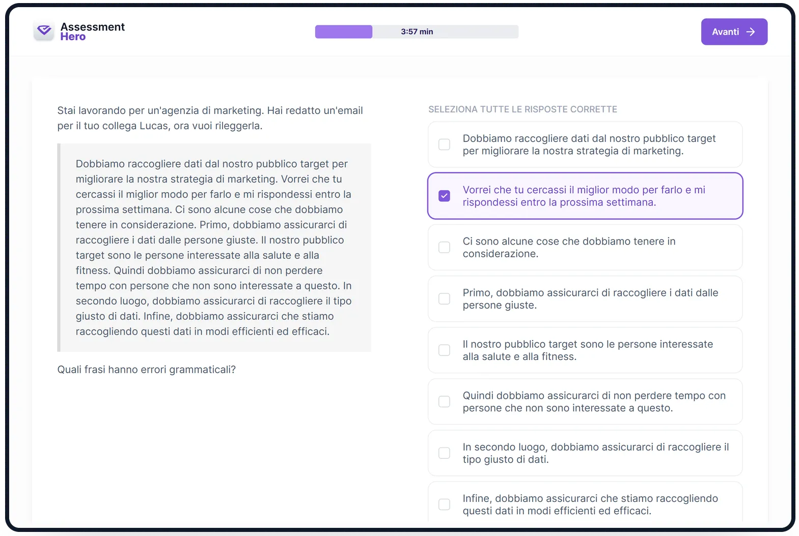 Comprensione dell'Inglese online test