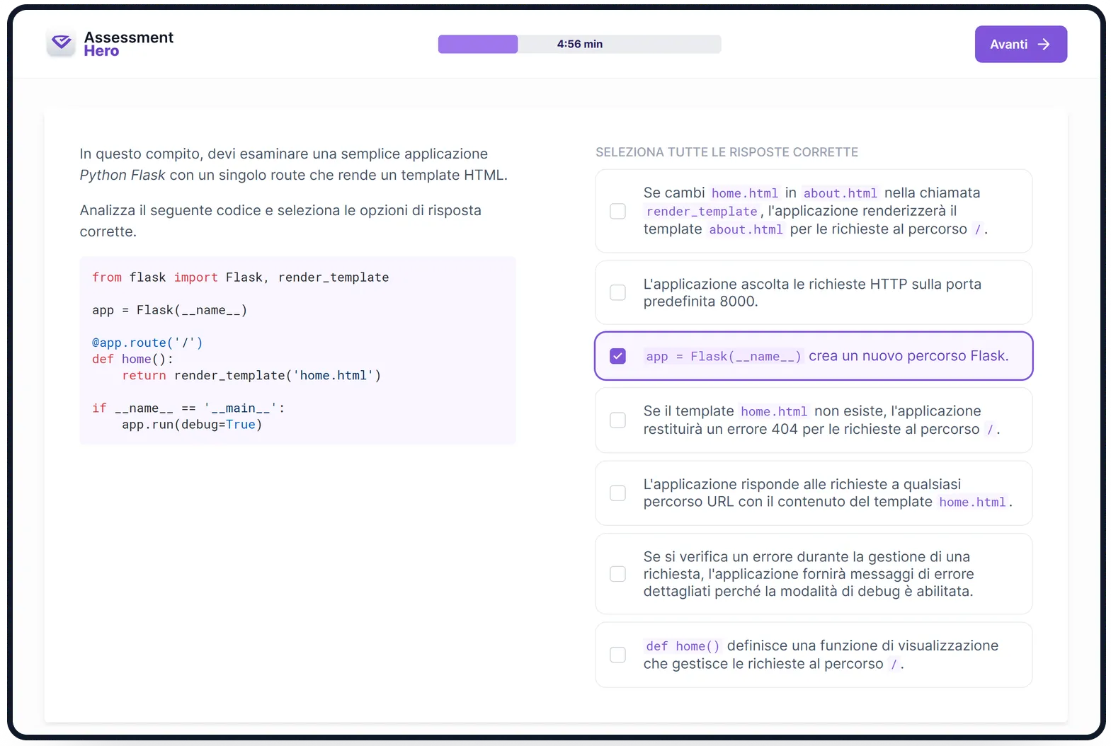 Flask online test