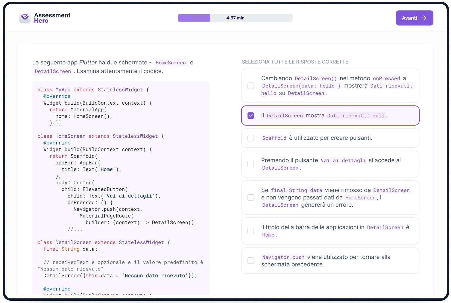 Flutter online test