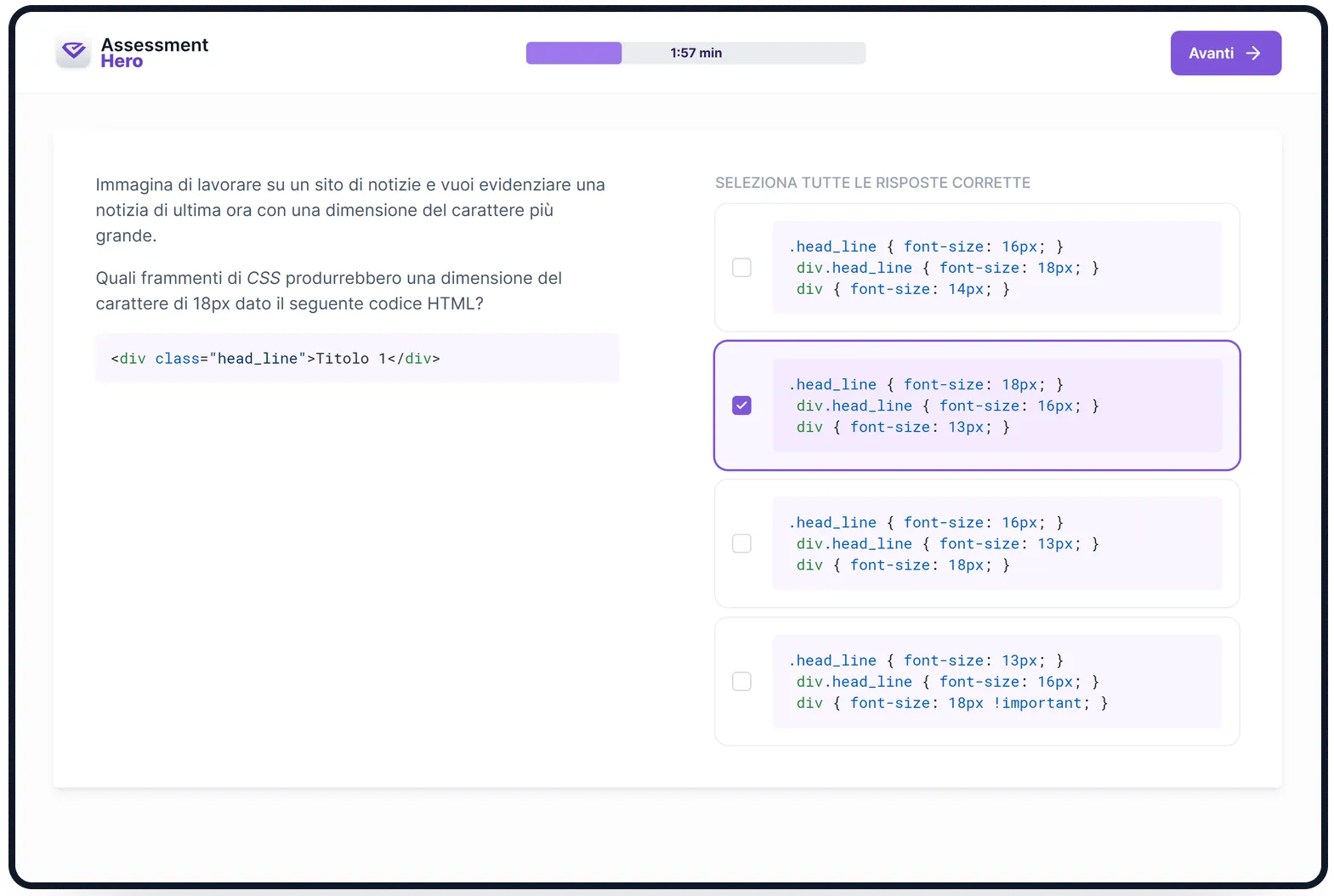 HTML/CSS online test