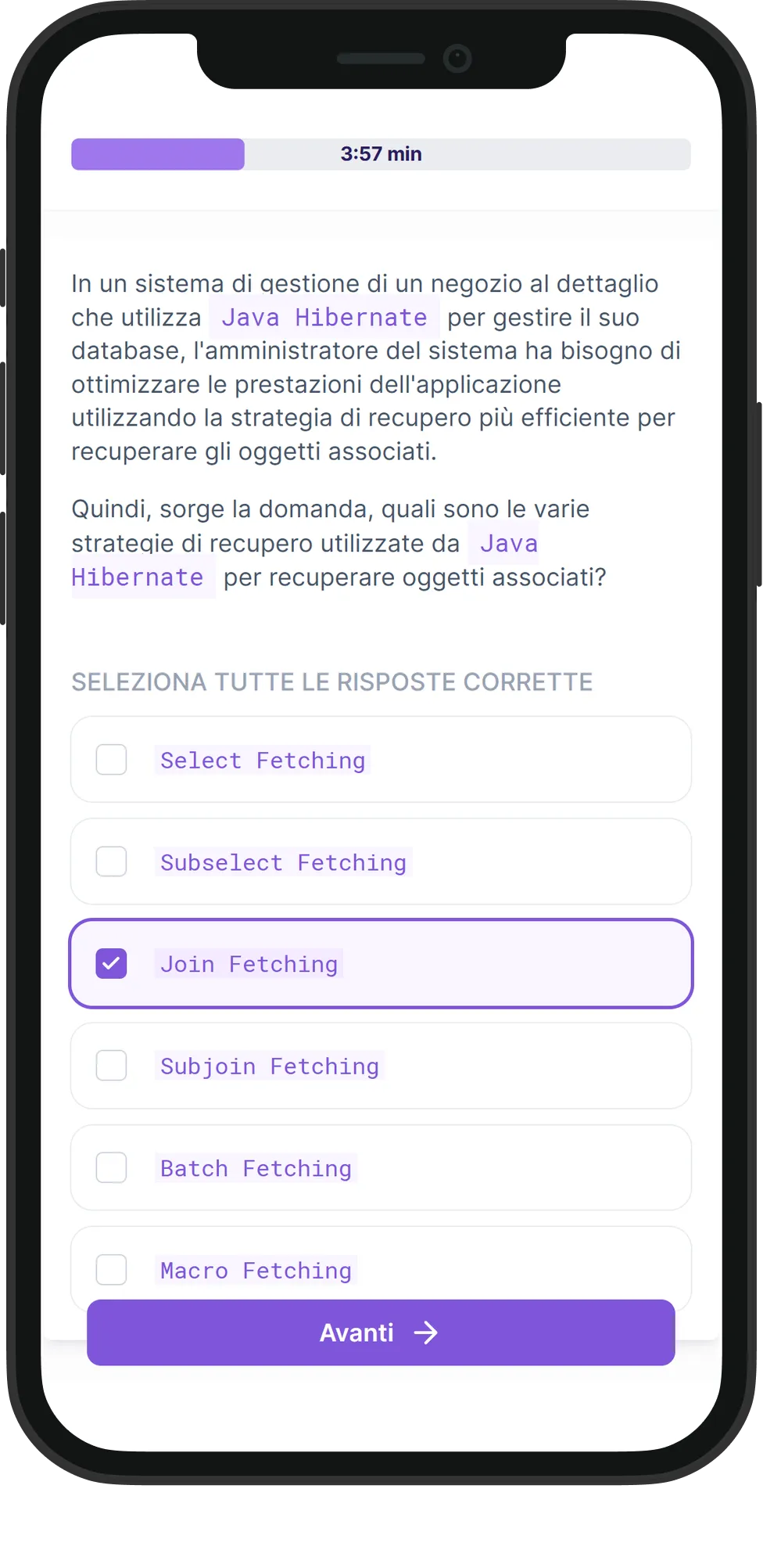 Mobile Java Hibernate skill assessment