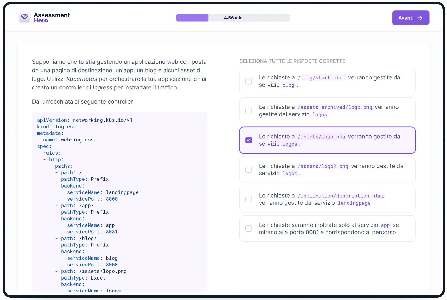 Kubernetes online test