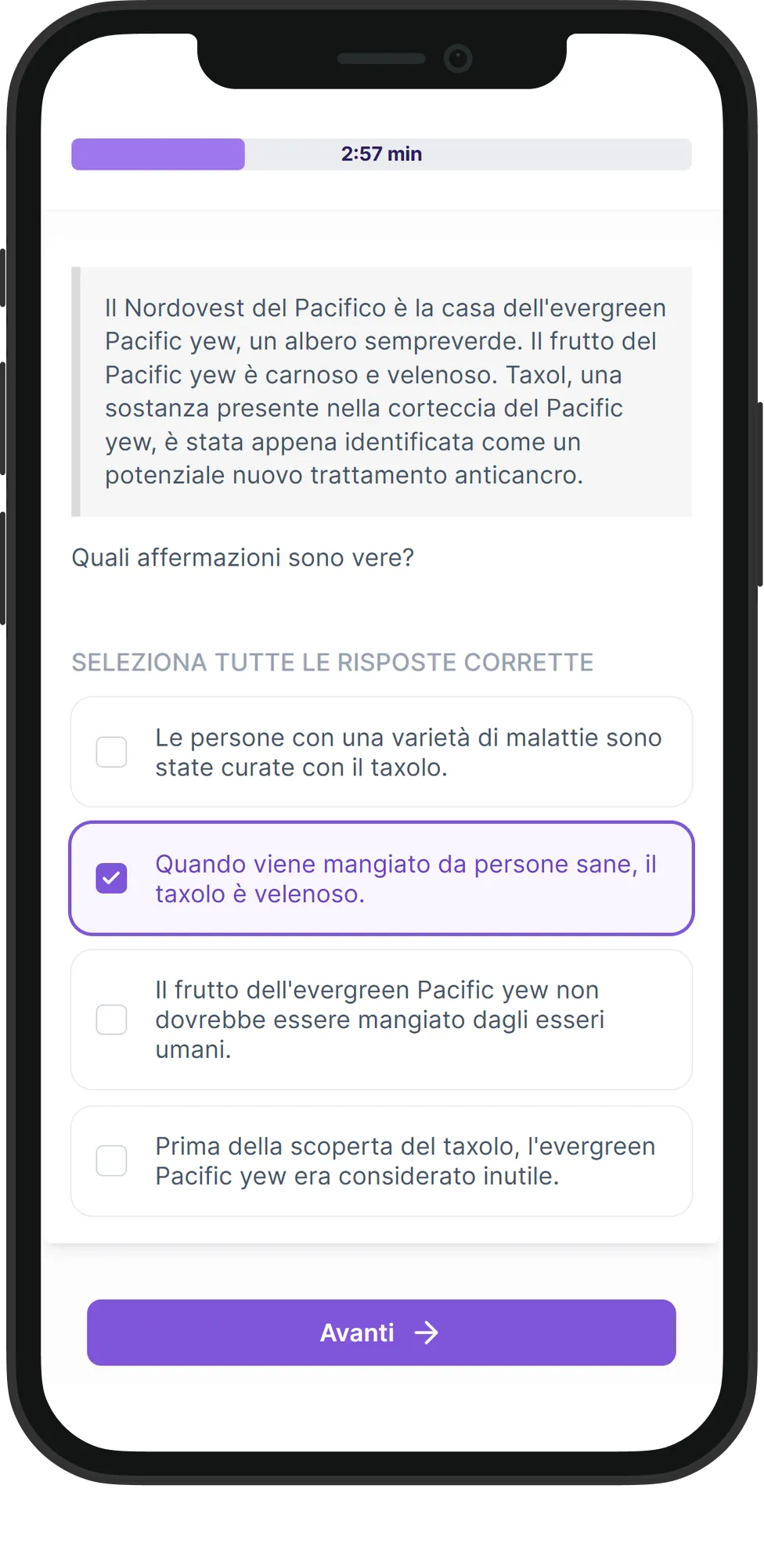 Mobile Ragionamento Logico skill assessment