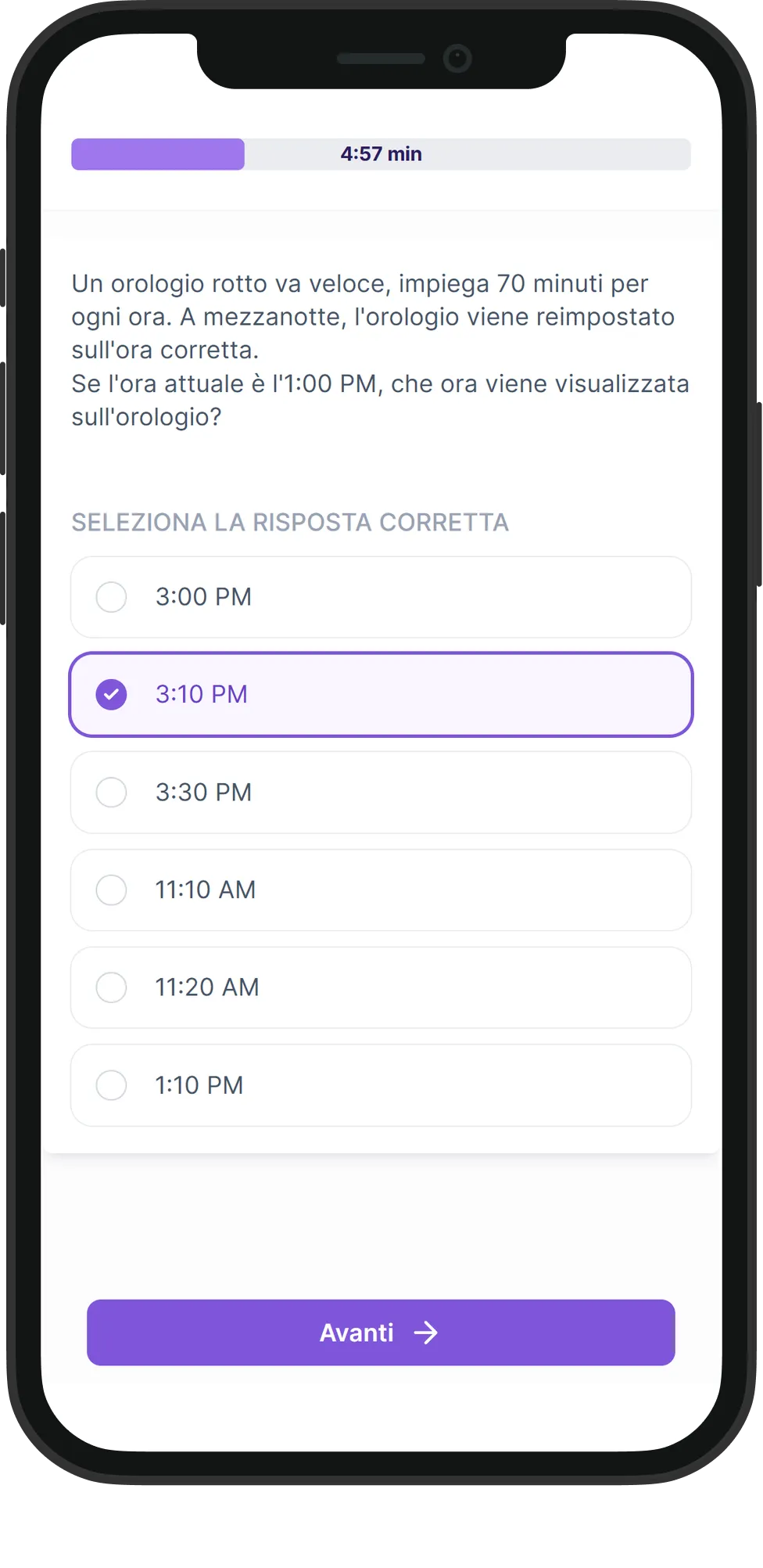 Mobile Ragionamento Numerico skill assessment